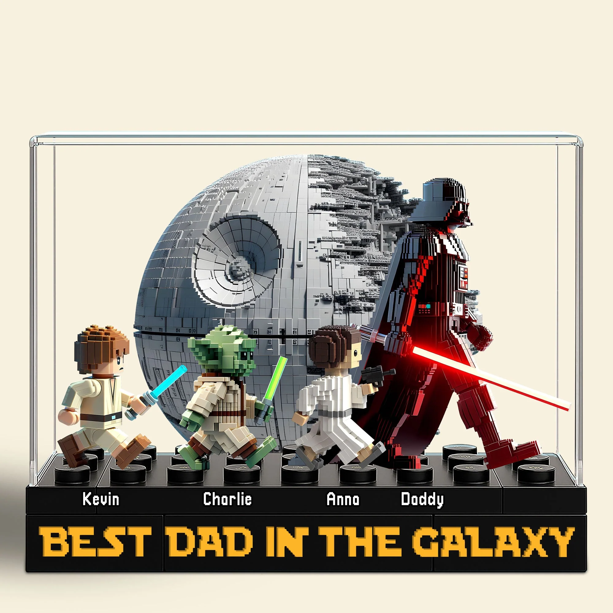 Best Dad In The Galaxy - Personalized Acrylic Plaque - Gift For Dad Stwa Fan HH01 - Image 3