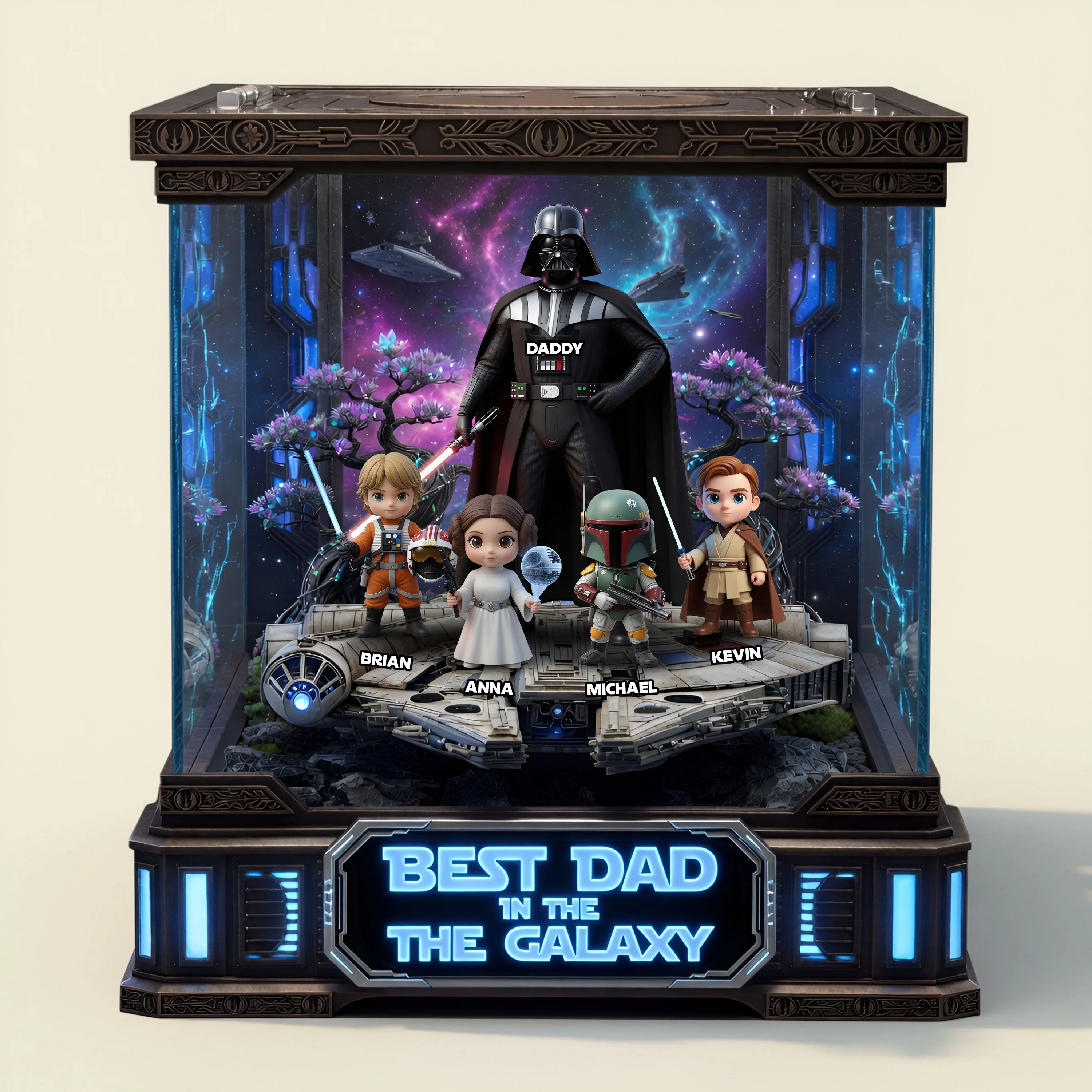 Best Dad In The Galaxy - Personalized Acrylic Plaque - Gift For Dad - Stwa - Image 3