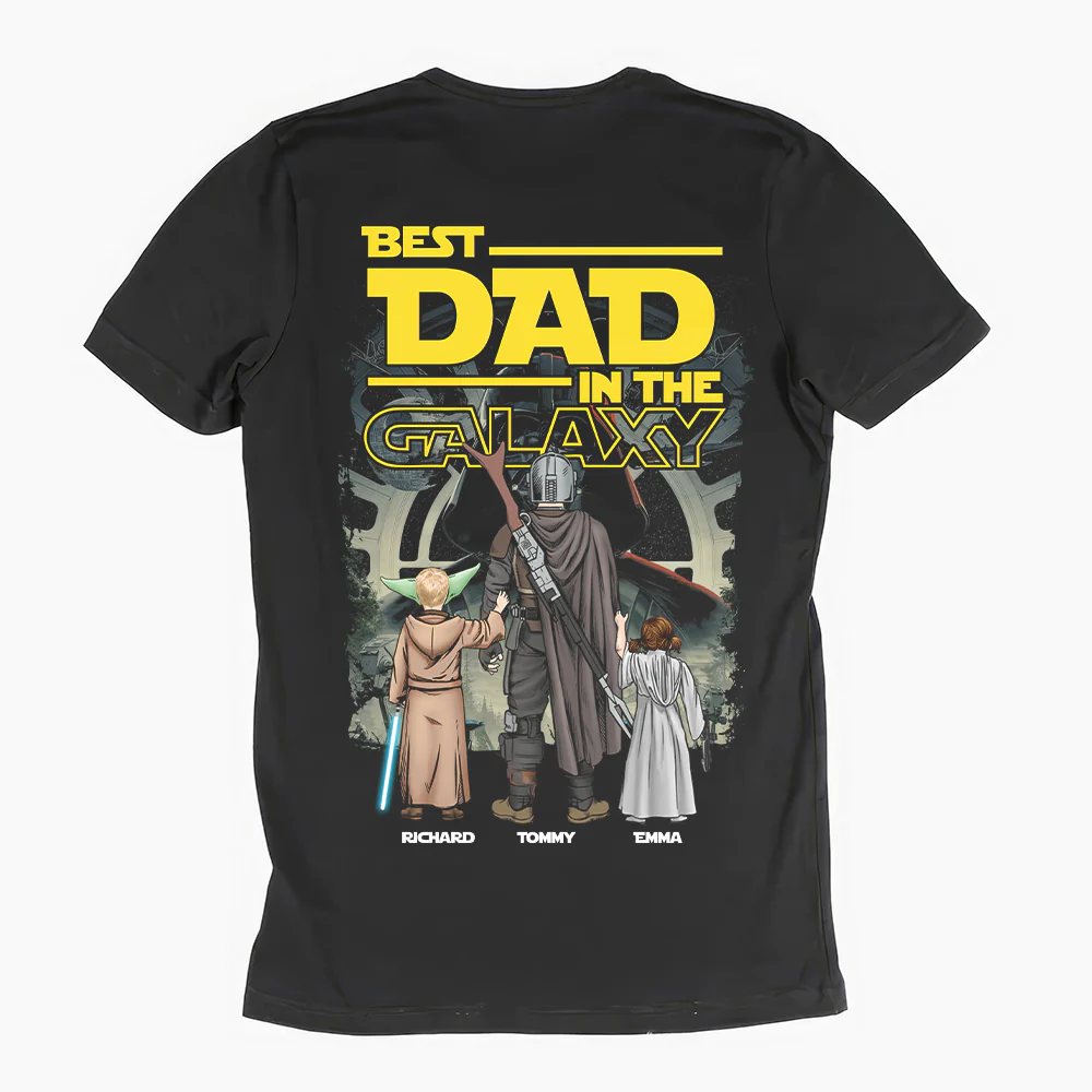 Best Dad In The Galaxy - Personalized Shirt - Gift for Dad, Husband | CL08 NH96 - Image 2