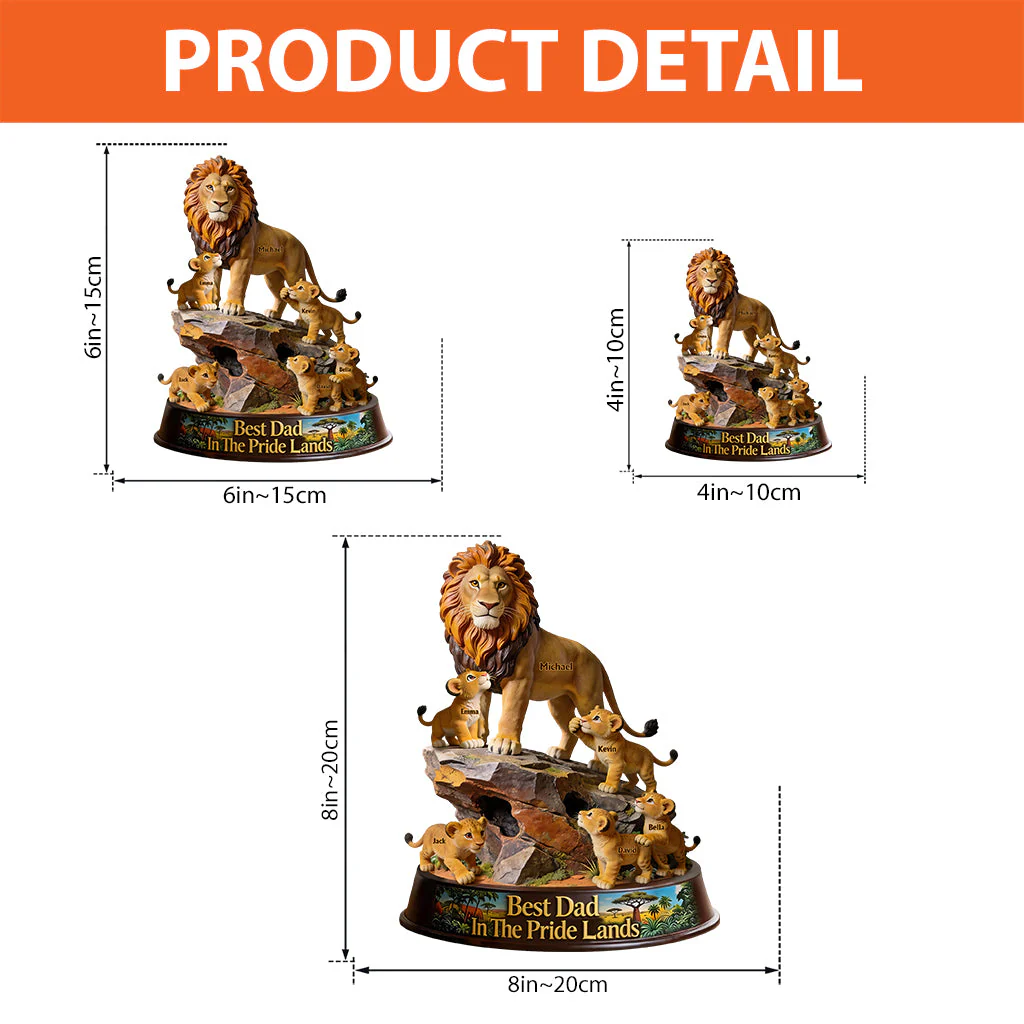 Best Dad In The Pride Lands - Personalized Lion Dad And Kids Acrylic Plaque - Gifts For Dad - DSNY HH01 - Image 6