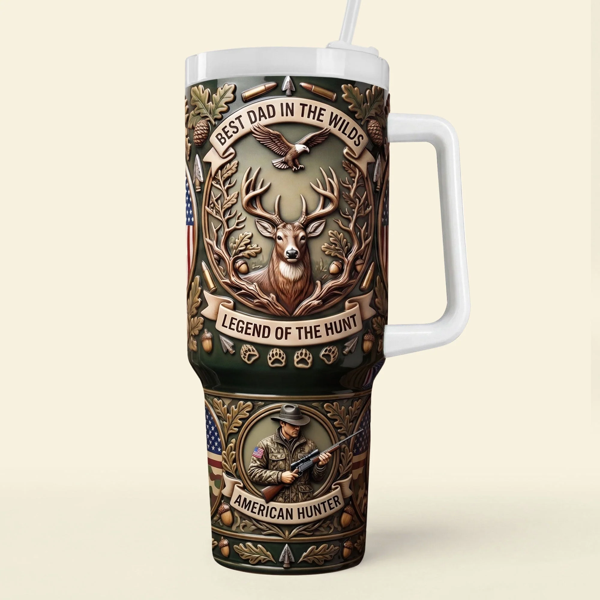Best Dad In The Wilds - Personalized Tumbler - Gift For Dad, Grandpa, Hunters - Image 3