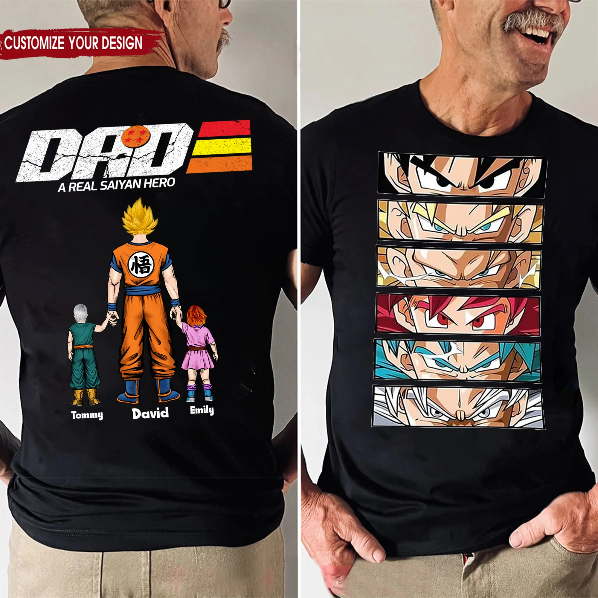 Best Dad Is Right Here DrBa Goku San - Gift For Father's Day - Personalized Shirt 2 Side - Image 2
