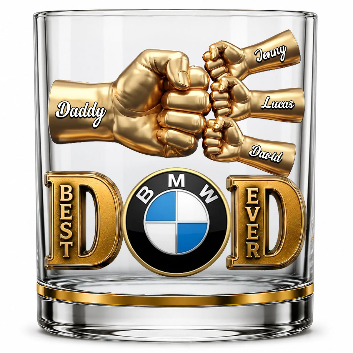 Best Dad Keepsake Ever Fist Bump - Personalized Whiskey Glass - Gift For Dad - Image 4