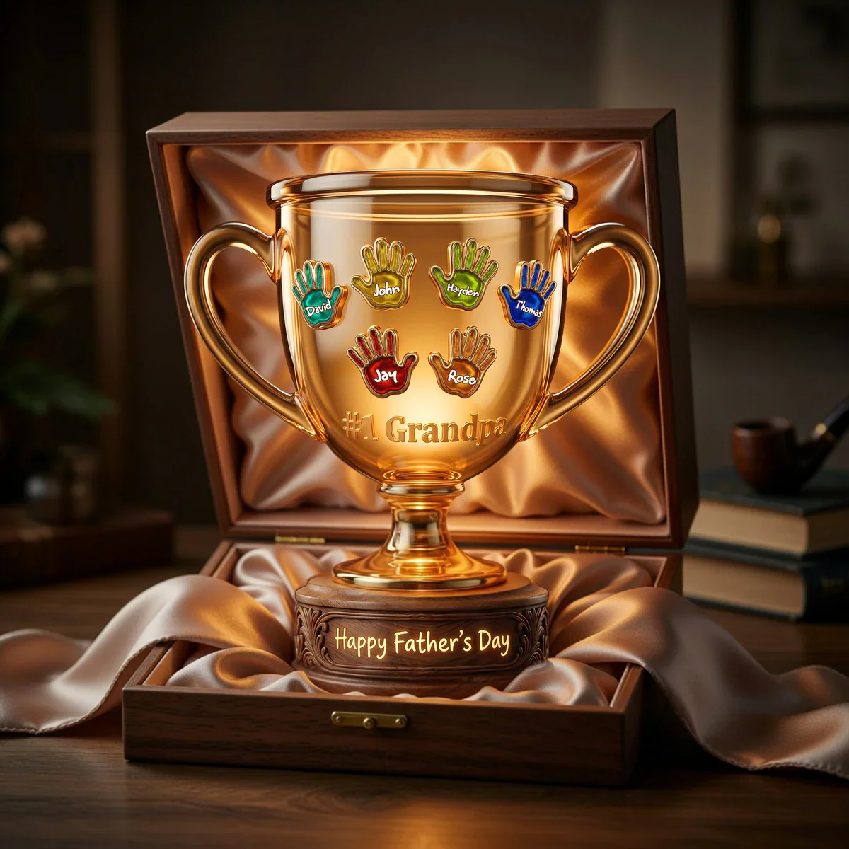 Best Dad Trophy - Personalized Light Box - Gift For Dad, Grandpa NL122 - Image 5