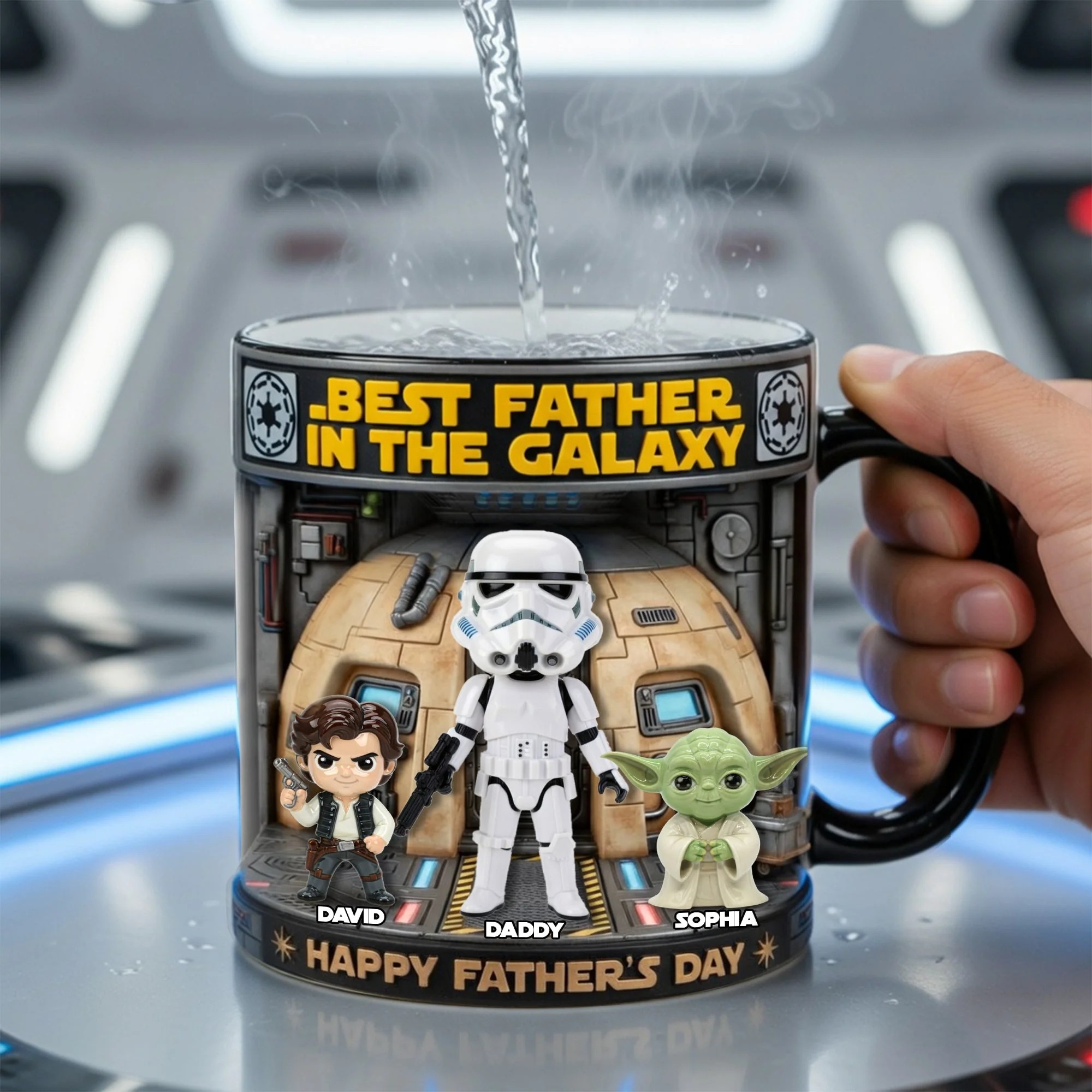 Best Father In The Galaxy - Personalized Color Changing Mug - Gift For Dad, Father's Day, Movie Fans - Image 2