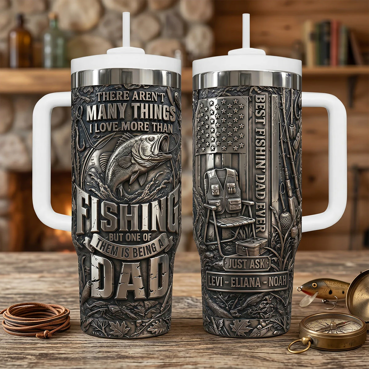 Best Fishing Dad Ever - Personalized Tumbler - Gift For Dad - Image 4