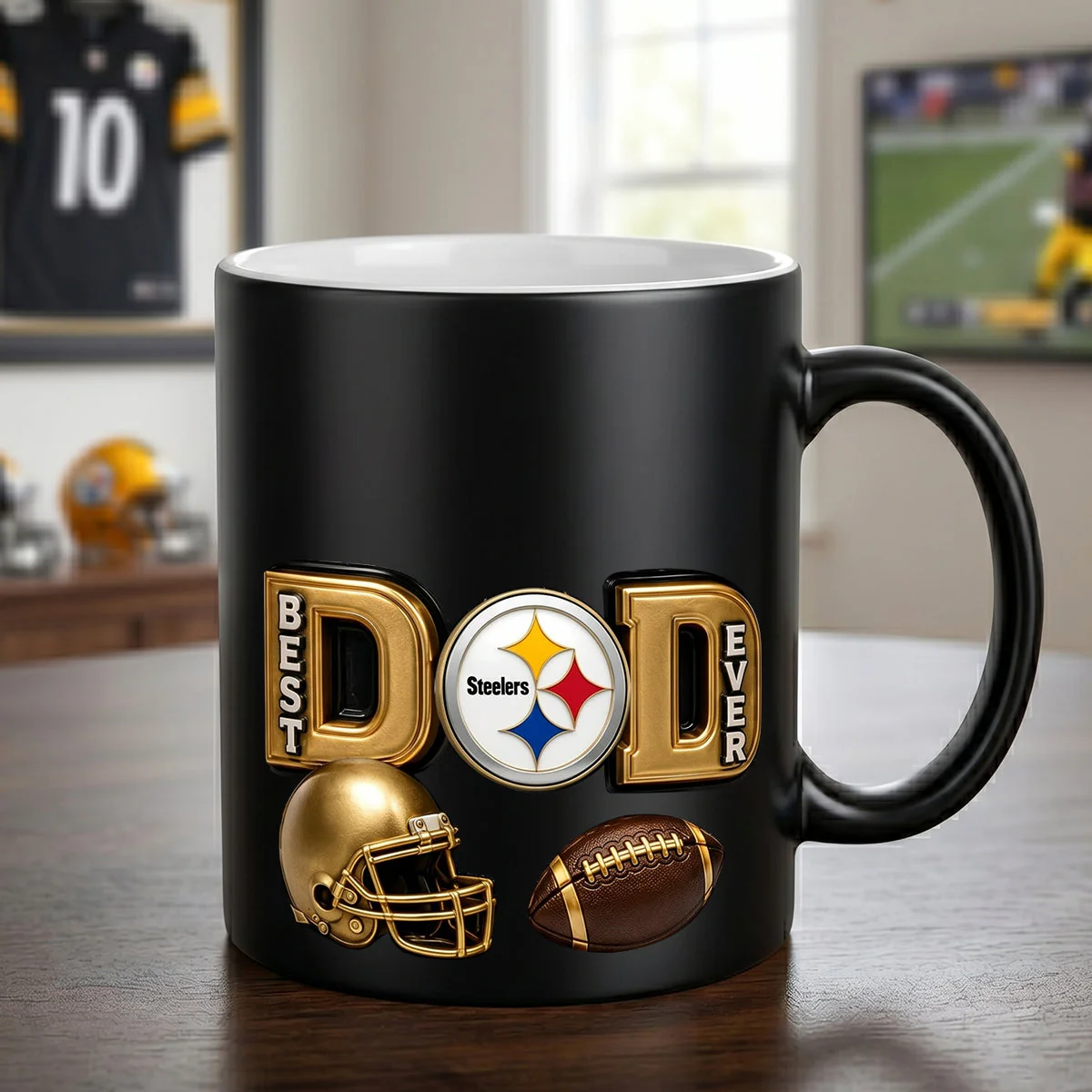 Best Football Dad Ever Fist Bump - Personalized Mug - Gift For Dad, Sport Lovers - Image 2