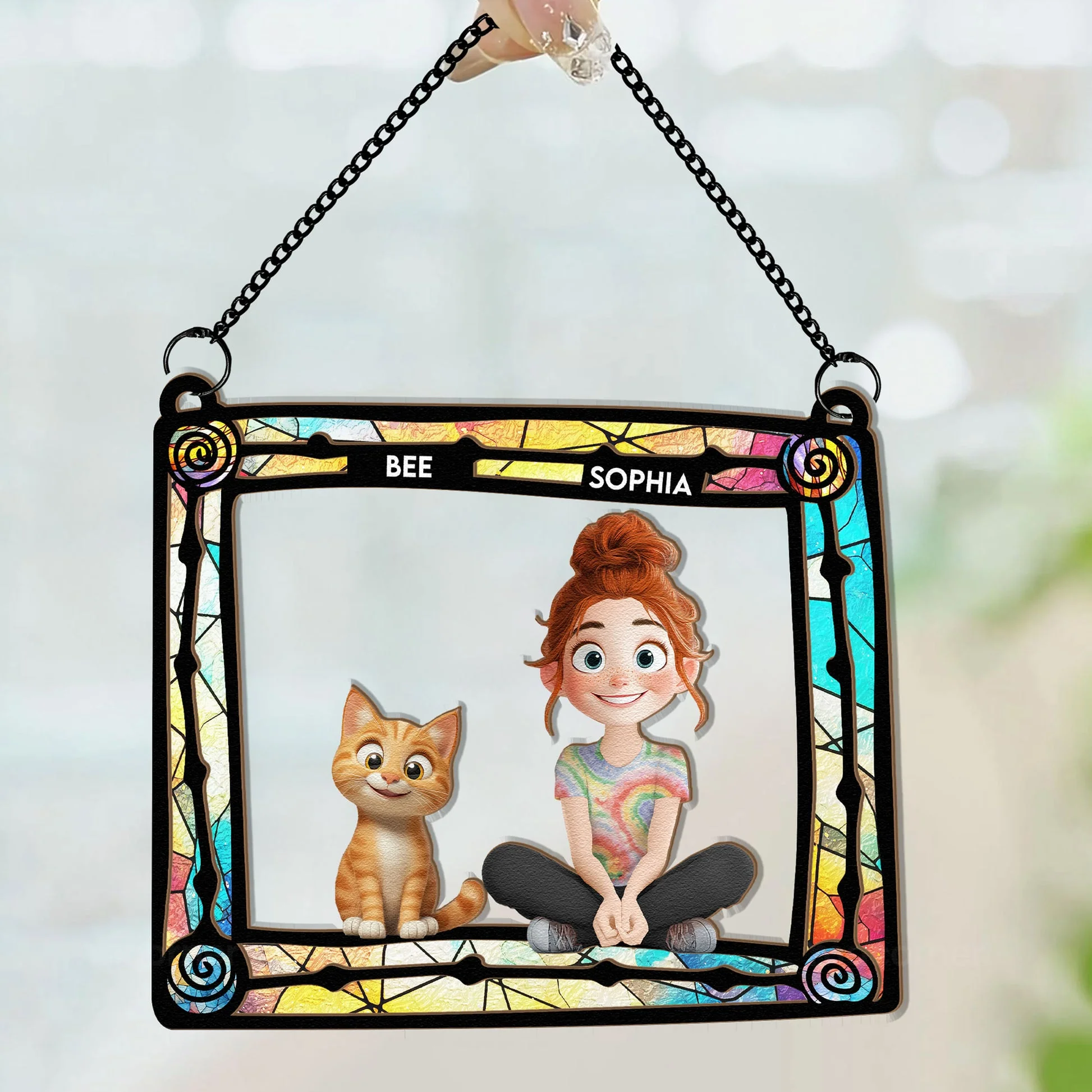 Best Fur Mom Ever Cartoon Pet - Personalized Window Hanging Suncatcher Ornament - Gift for Pet Owners, Pet Lovers, Dog Mom, Cat Mom | CLP15 NH96 - Image 2