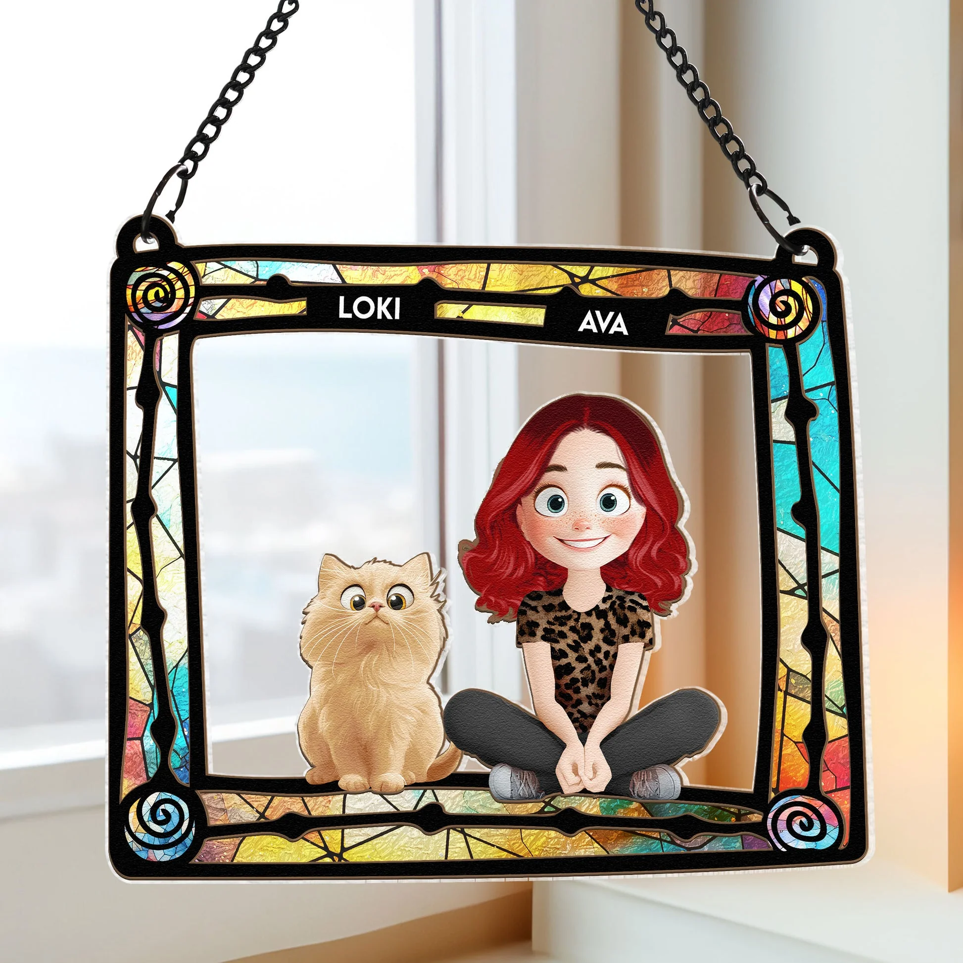 Best Fur Mom Ever Cartoon Pet - Personalized Window Hanging Suncatcher Ornament - Gift for Pet Owners, Pet Lovers, Dog Mom, Cat Mom | CLP15 NH96 - Image 3