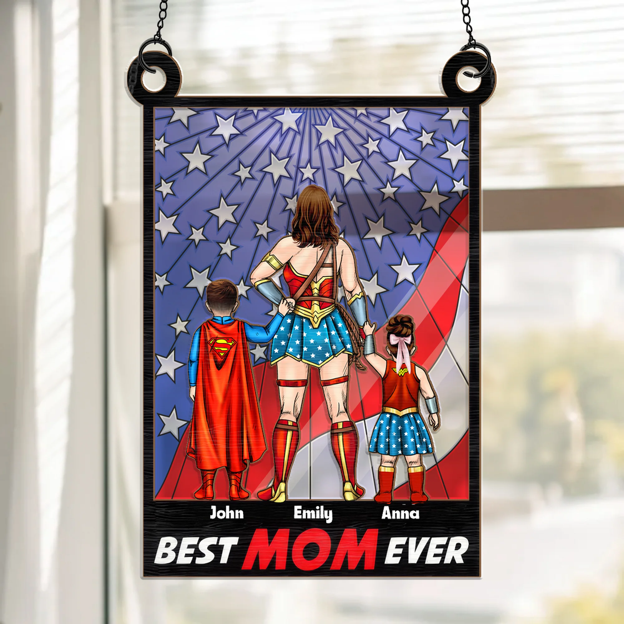 Super Hero Best Hero Mom Ever - Gift For Mother - Window Hanging Window Hanging Suncatcher Ornament - CL02 NH96
