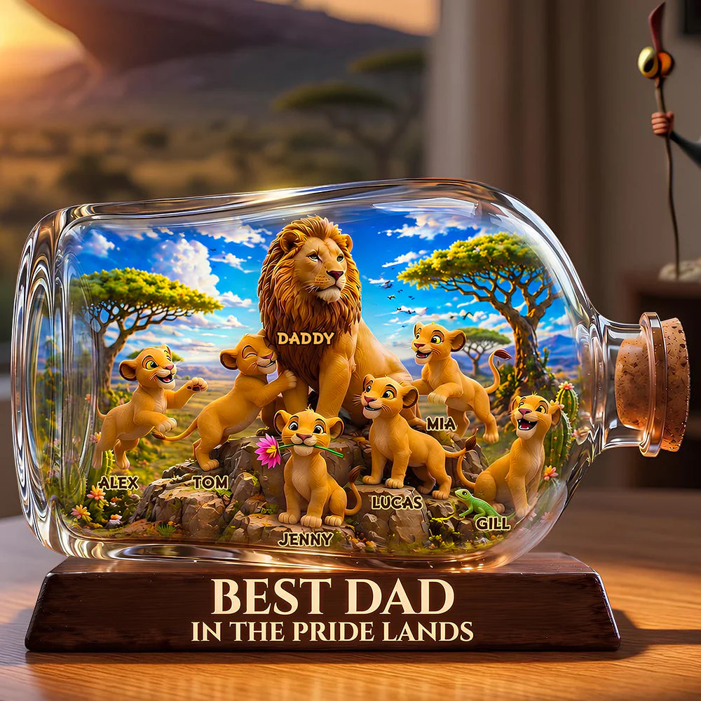 Best Lion Dad In The Pride Lands - Personalized Acrylic Plaque - Gift For Dad