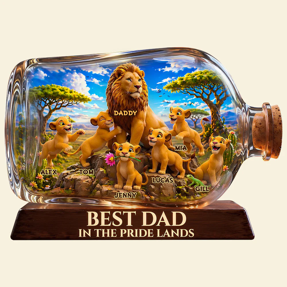 Best Lion Dad In The Pride Lands - Personalized Acrylic Plaque - Gift For Dad - Image 3