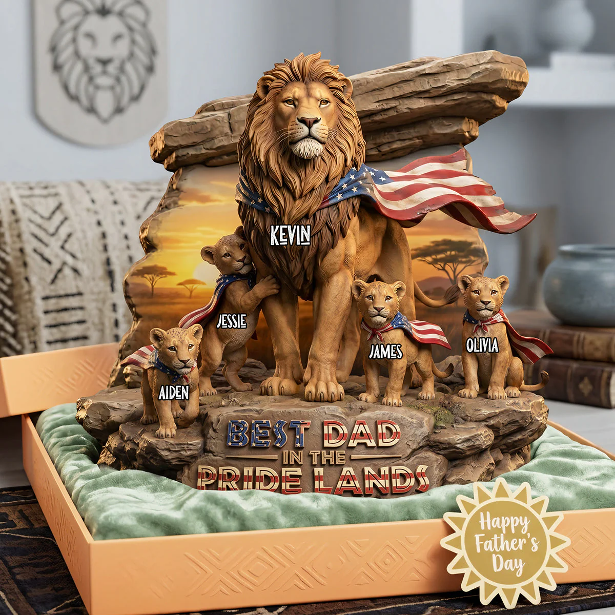 Best Lion Dad In The Pride Lands - Personalized Acrylic Plaque - Gifts For Dad - Image 2