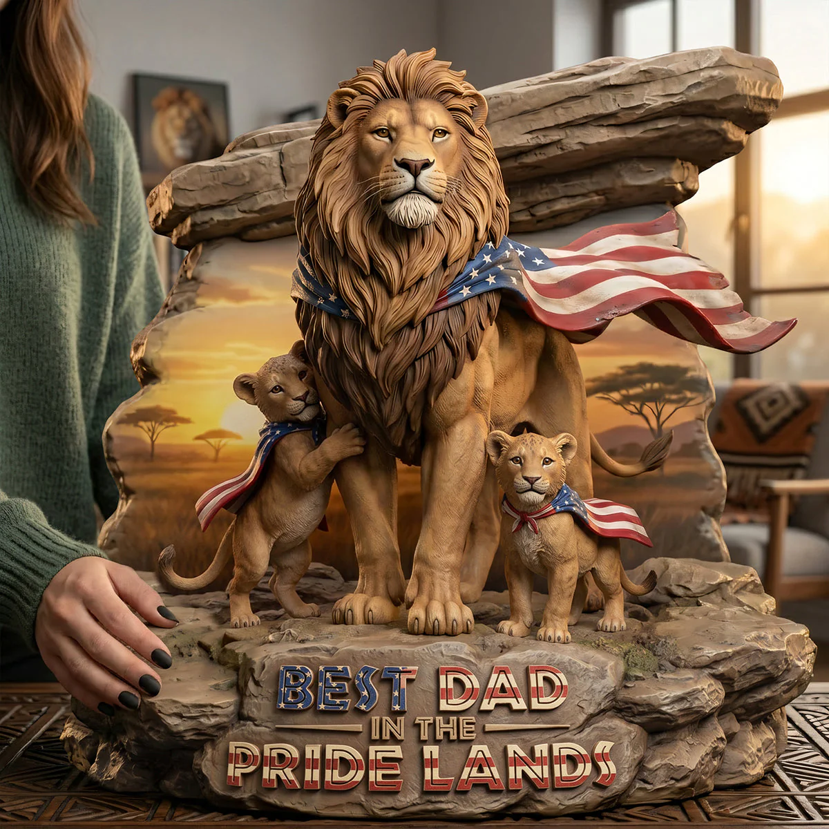 Best Lion Dad In The Pride Lands - Personalized Acrylic Plaque - Gifts For Dad - Image 3