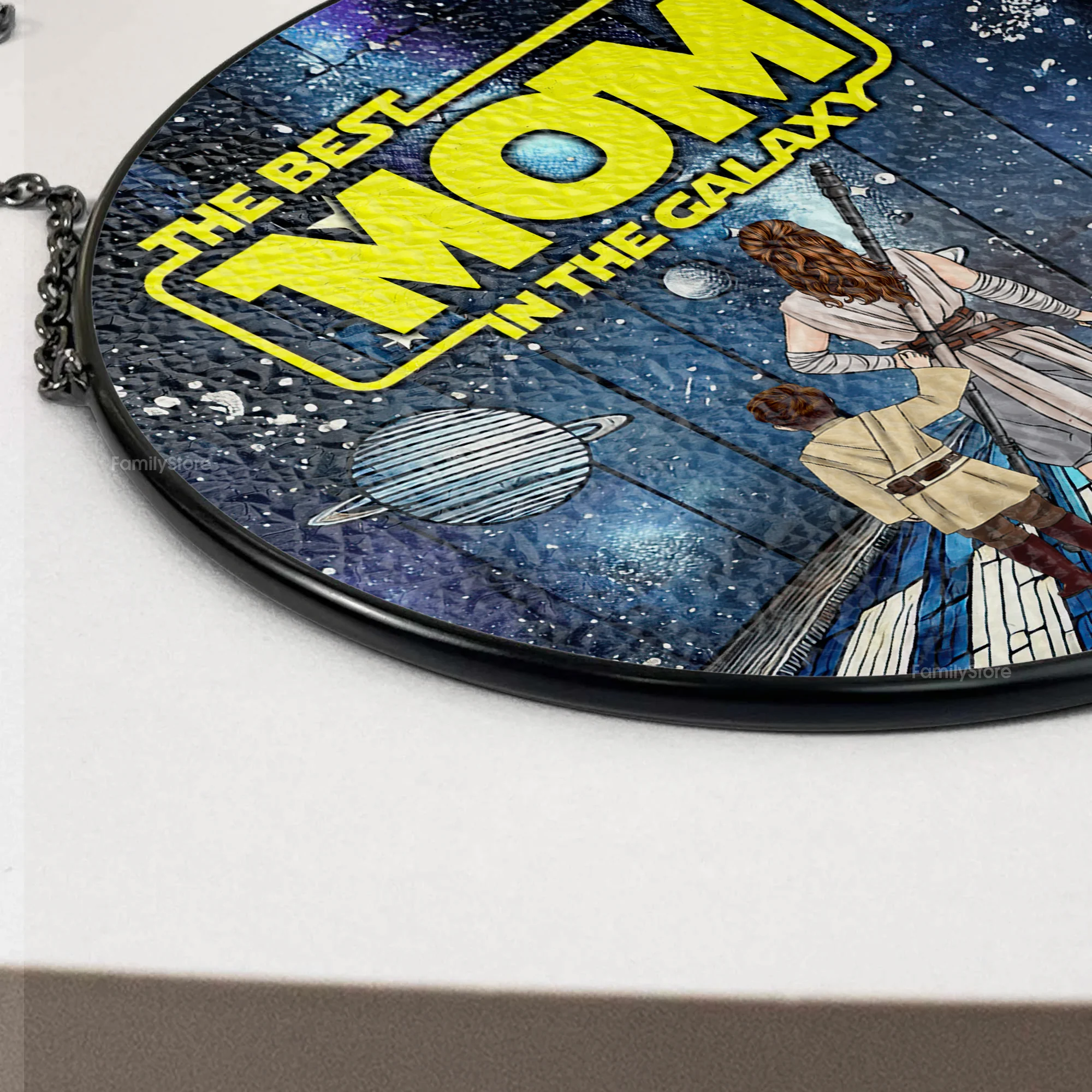 Best Mom In The Galaxy - Personalized Stained Glass Window Hanging Suncatcher - Gift for Mom, Grandma, Wife | CL08 NH96 - Image 4