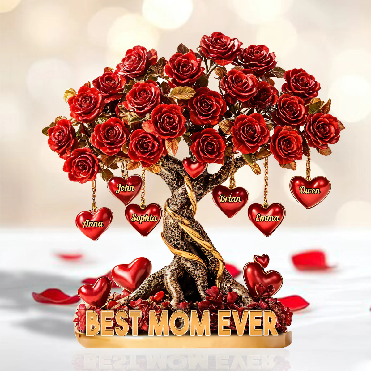 Best Mother Ever Flower Tree - Personalized Mother Custom Shaped Acrylic Plaque VD01
