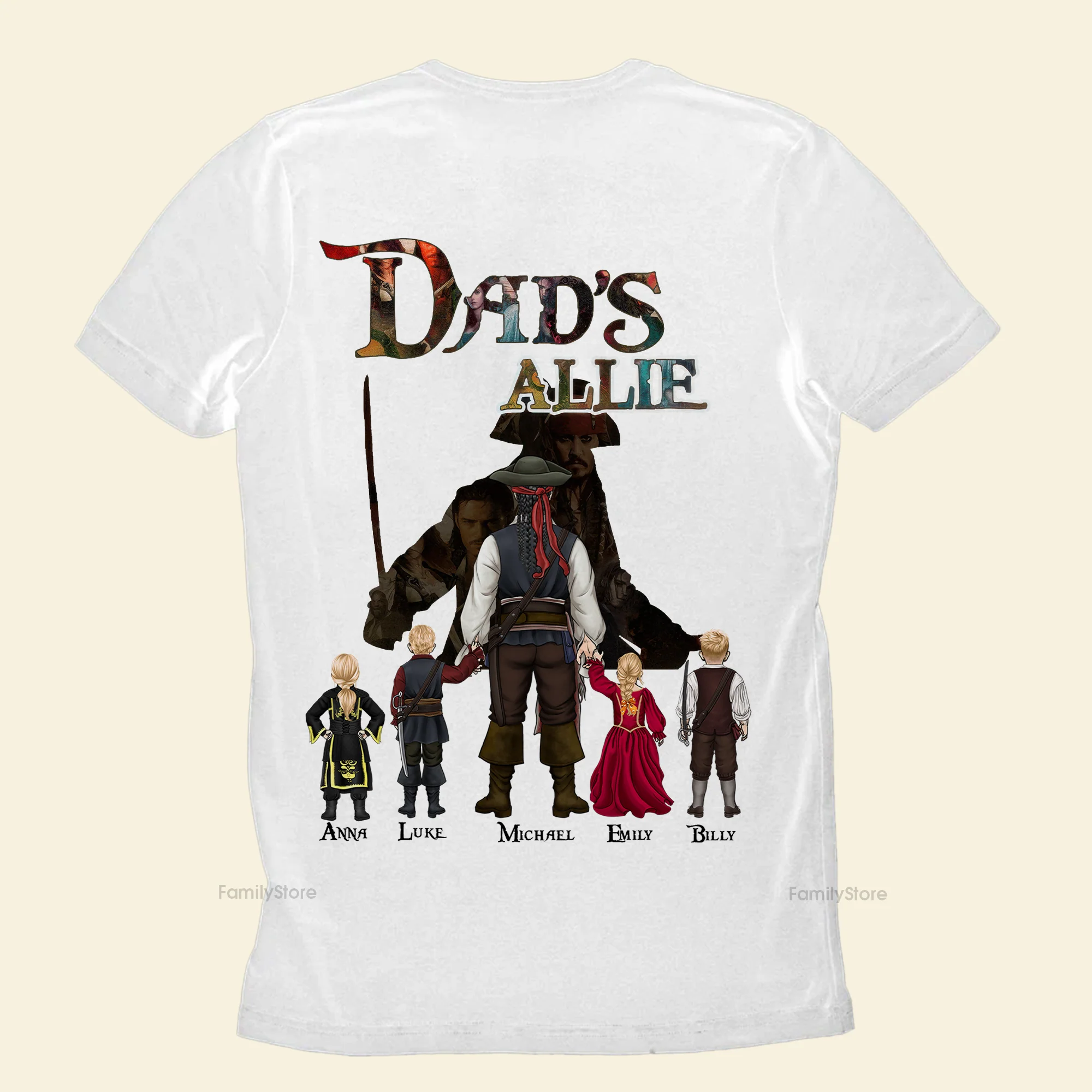 Best Pirate Dad Ever - Personalized Shirt - Gift for Dad - Image 3