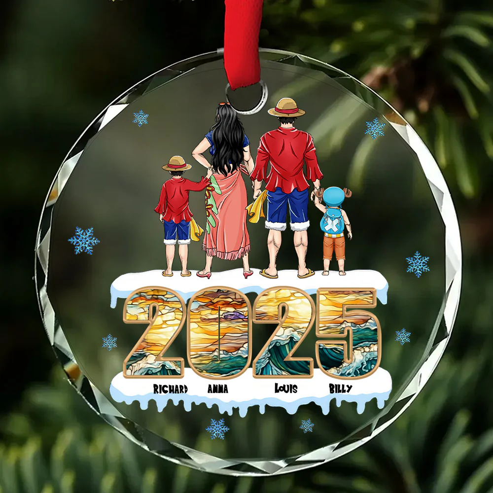 Best Pirate Family OnPi Pirate Adventure - Personalized Glass Ornament - Gift Christmas For Family Memmber, Gift For Mom, Gift for Dad - CL11 NH96 - Image 2