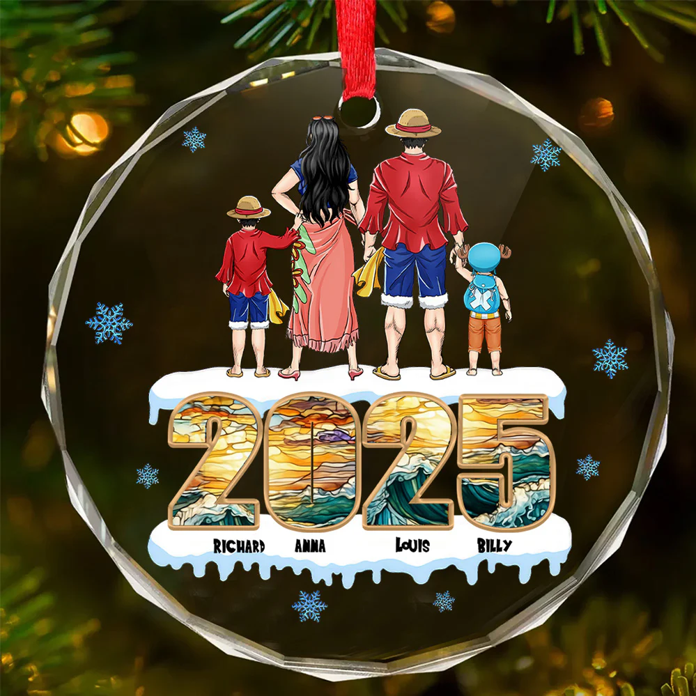 Best Pirate Family OnPi Pirate Adventure - Personalized Glass Ornament - Gift Christmas For Family Memmber, Gift For Mom, Gift for Dad - CL11 NH96 - Image 4