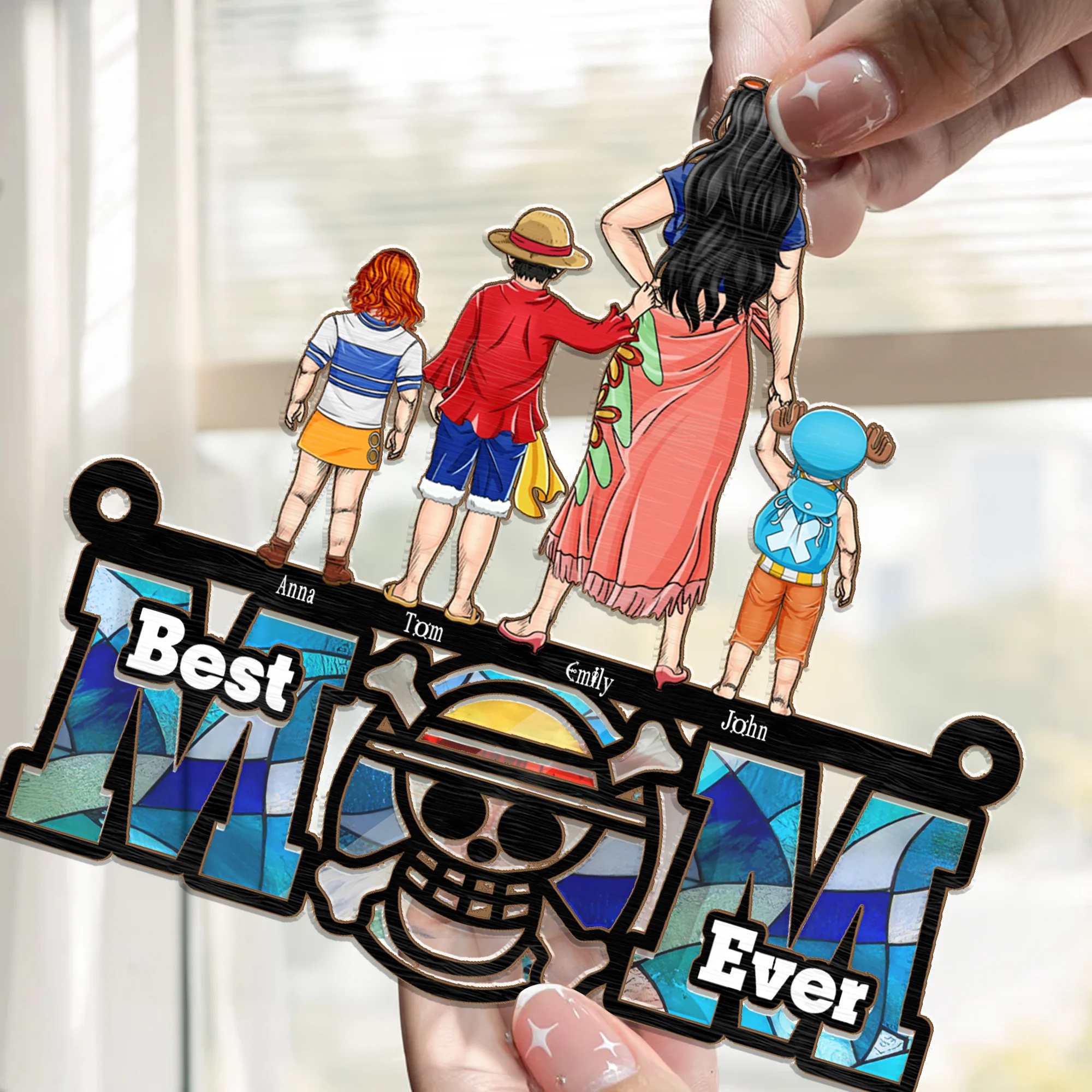 OnPi Pirate Adventure Best Pirate Mom Ever - Gift For Mother - Window Hanging Window Hanging Suncatcher Ornament - CL11 NH96 - Image 2