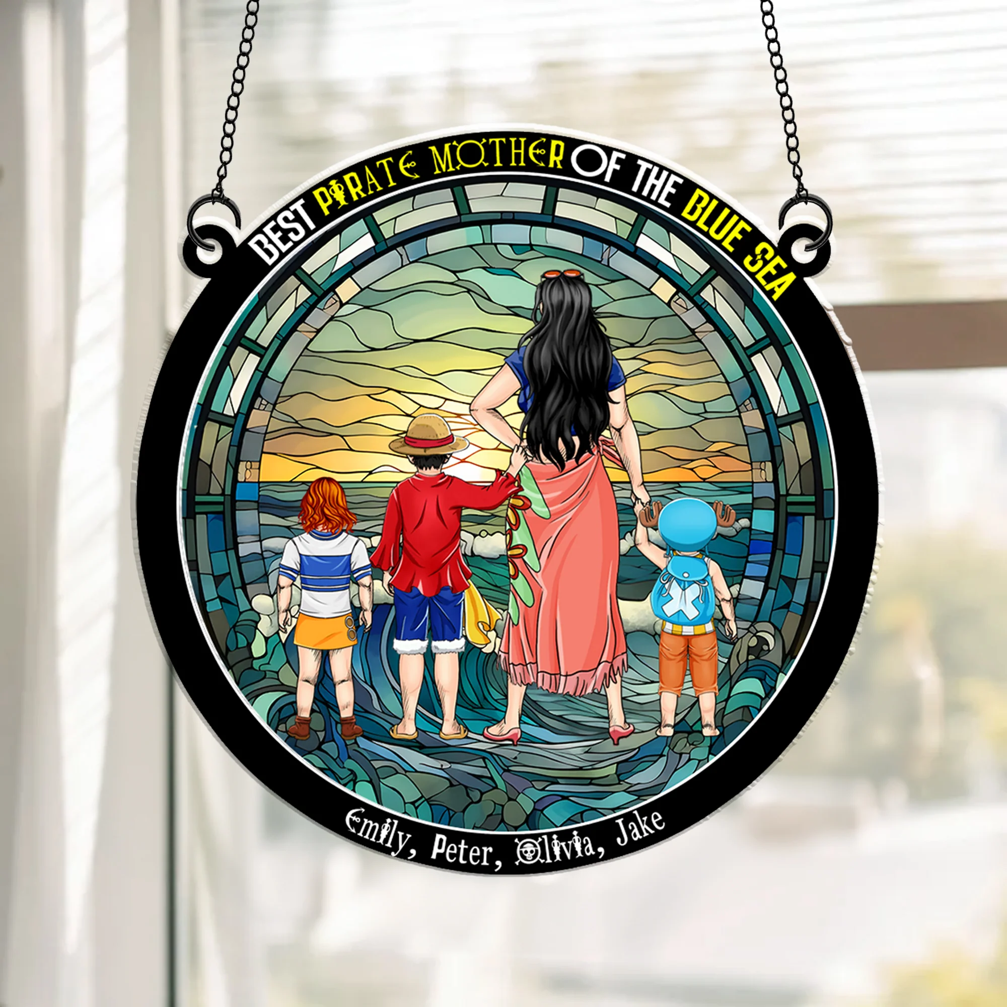 OnPi Pirate Adventure Best Pirate Mom Of Blue Sea - Gift For Mother - Window Hanging Window Hanging Suncatcher Ornament - CL11 NH96