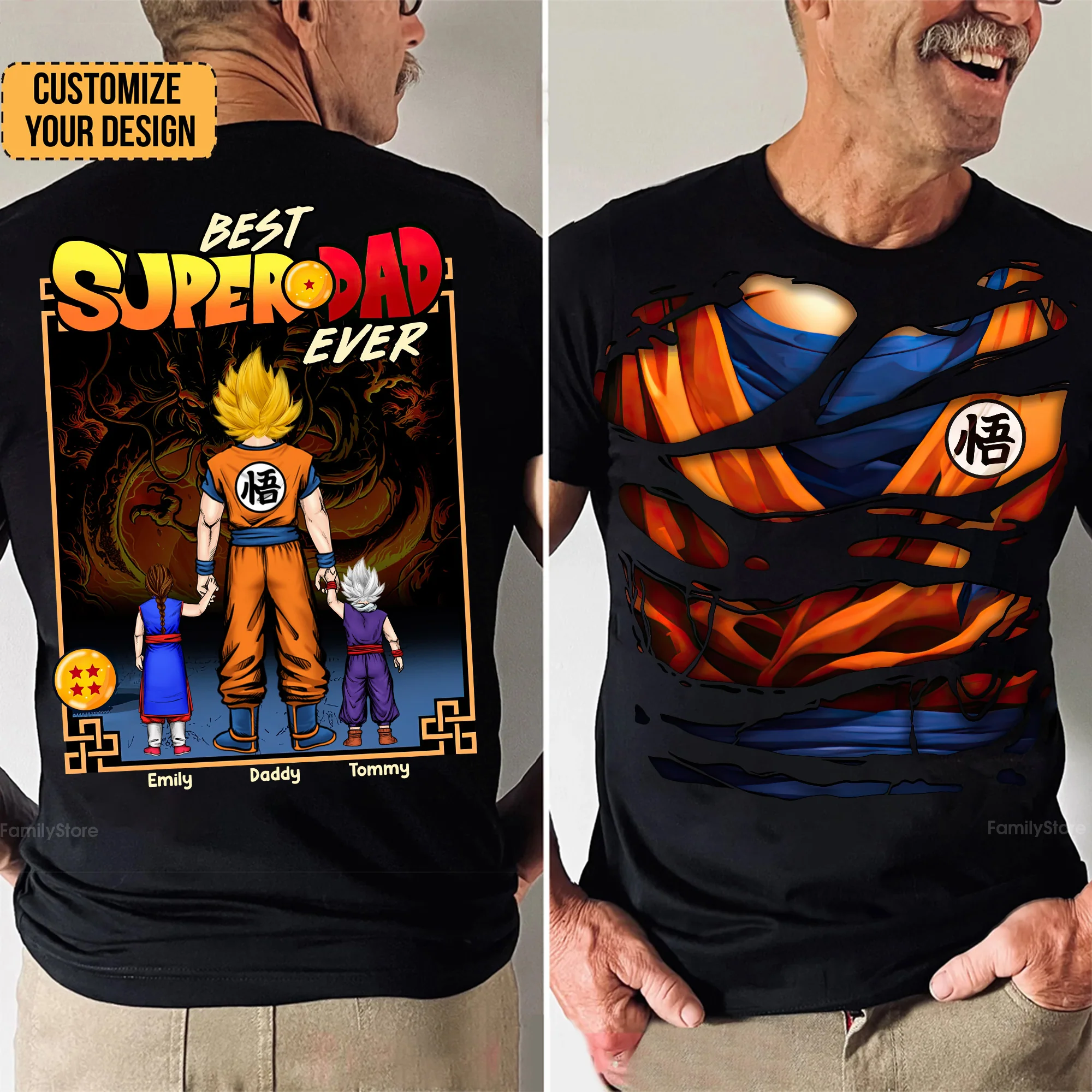 Best Super Dad Ever - Personalized Shirt - Gift for Dad - Image 2