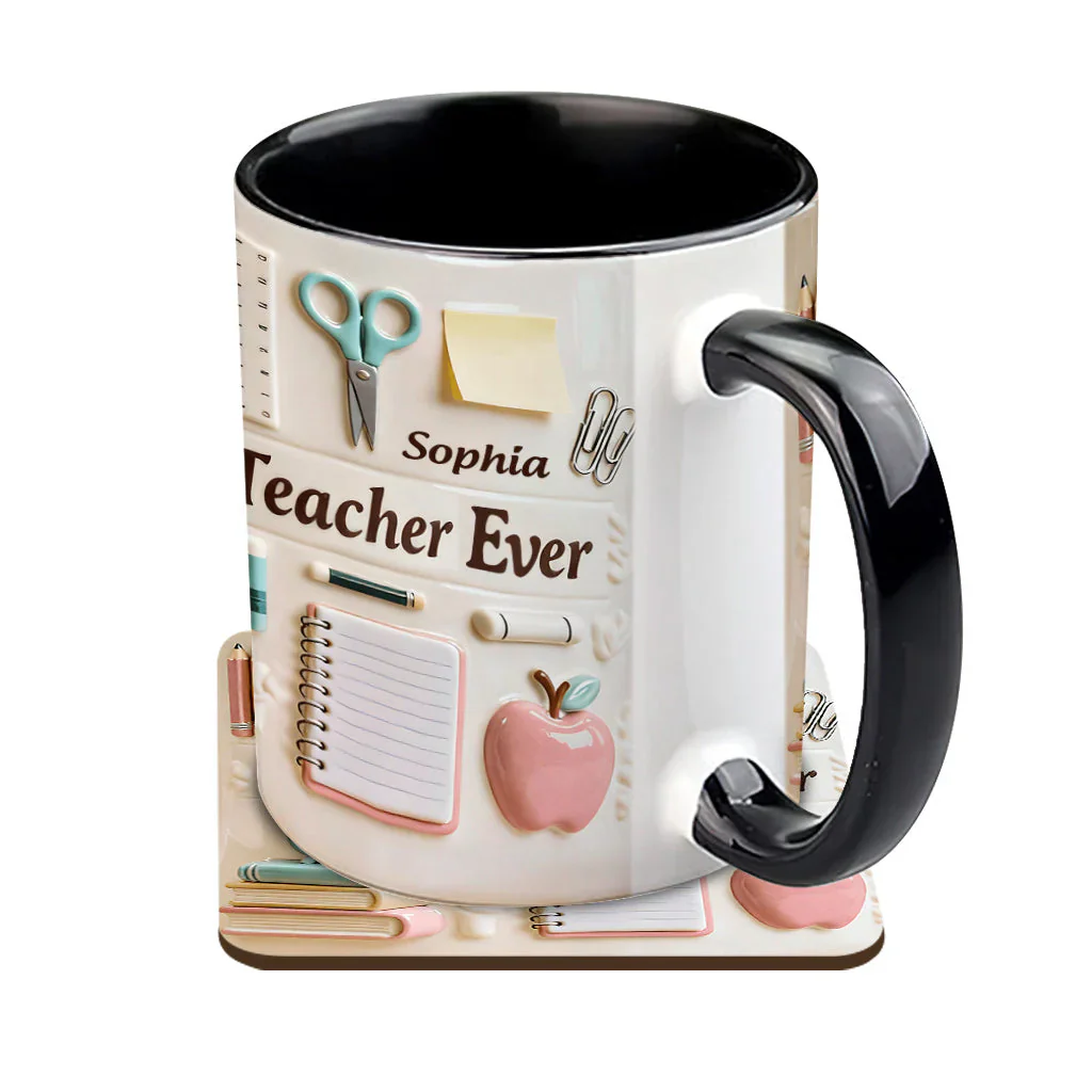 Best Teacher Ever - Personalized Accent Mug - Gift For Teacher - Image 5
