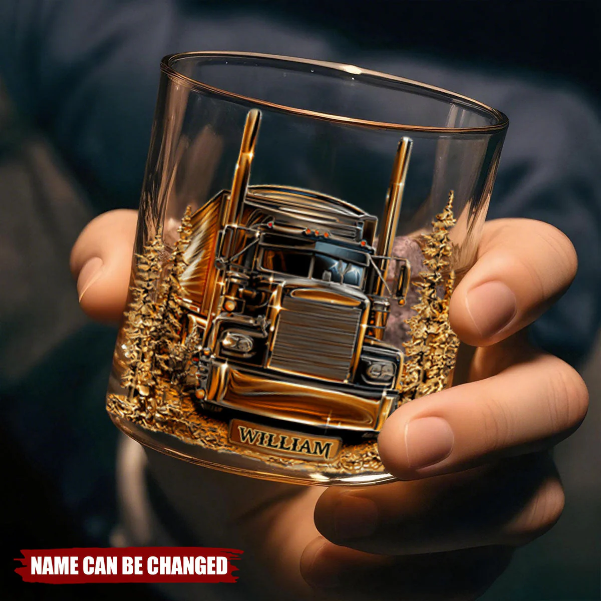 Best Truck Driver Dad - Personalized Whiskey Glass - Gift For Dad, Grandpa