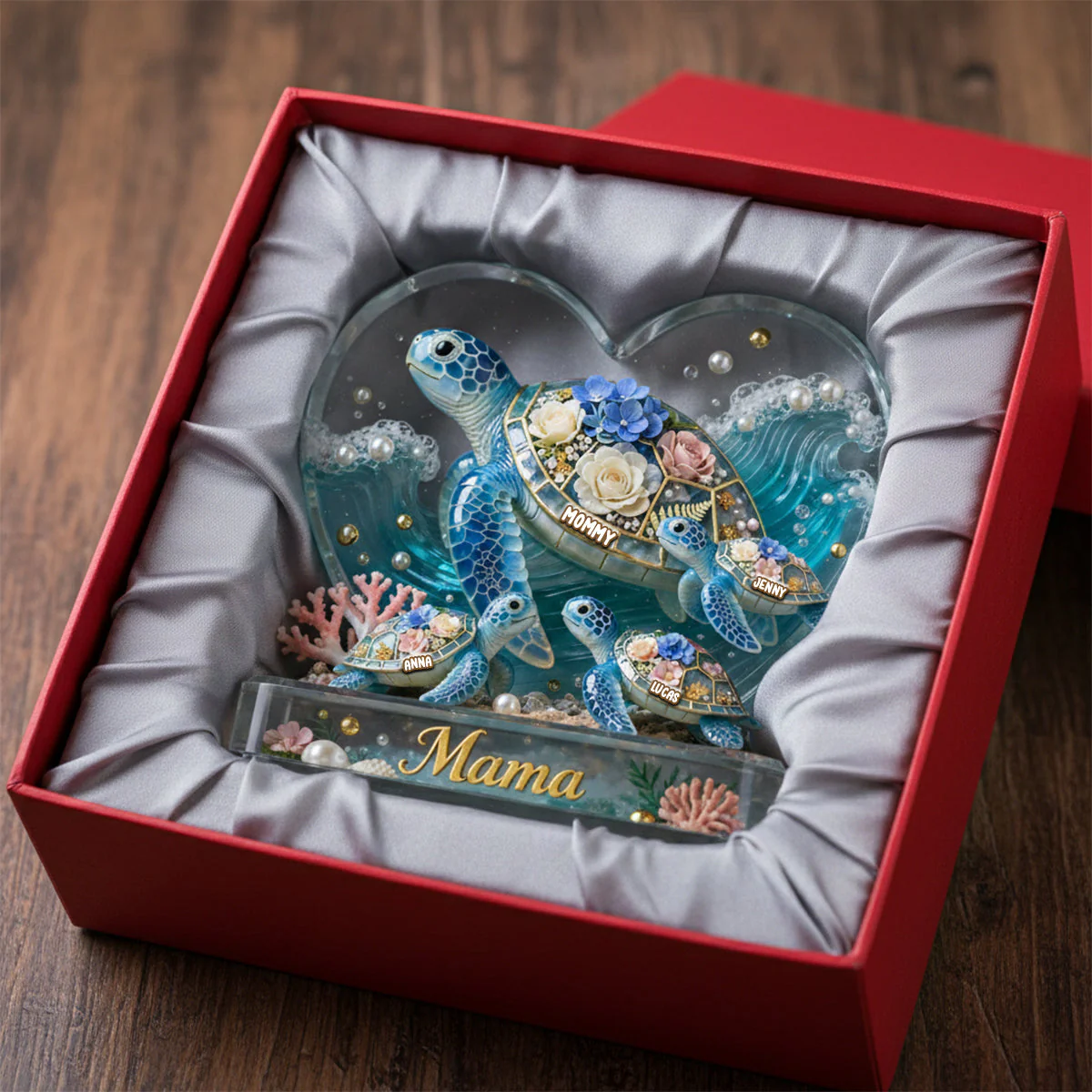 Best Turtle Mom Ever - Personalized Shape Acrylic Plaque - Gift For Mom, Grandma - Image 4