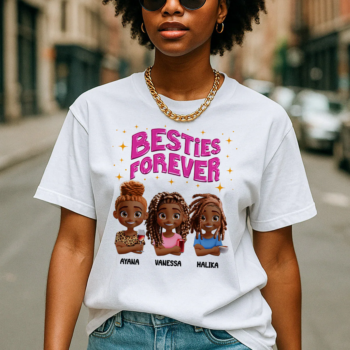 Besties Forever - Personalized TShirt - Gift For Besties, Friends | CLP16 HD95 - Image 3