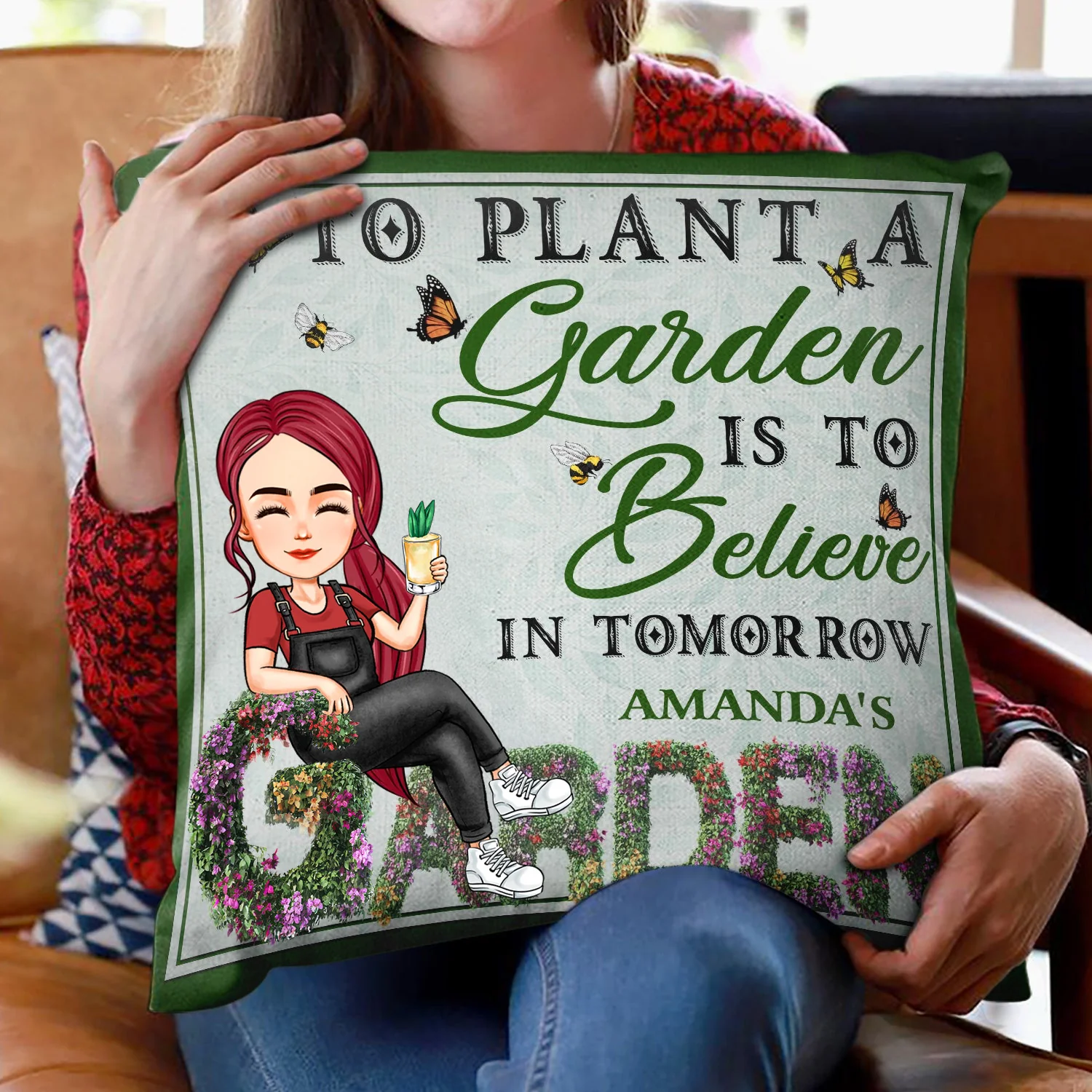 Beware A Crazy Plant Lady Lives Here - Personalized Pillow - Gift For Mom, Mother's Day, Gardening Lovers | GR21 NA94