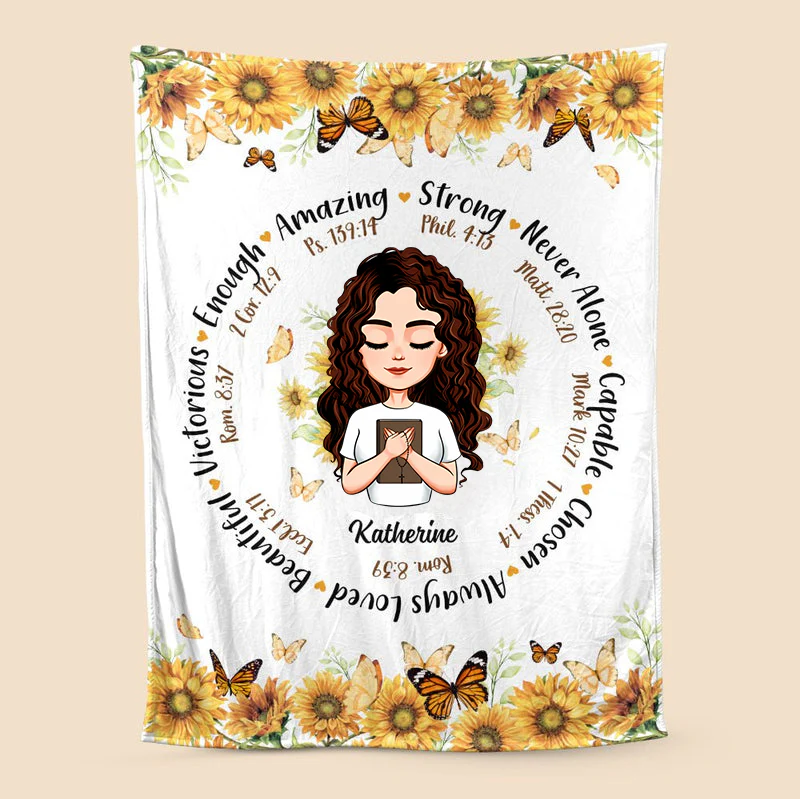Bible With Sunflowers - Personalized Blanket - Meaningful Gift For Birthday | CLGOD05 TD118 - Image 4