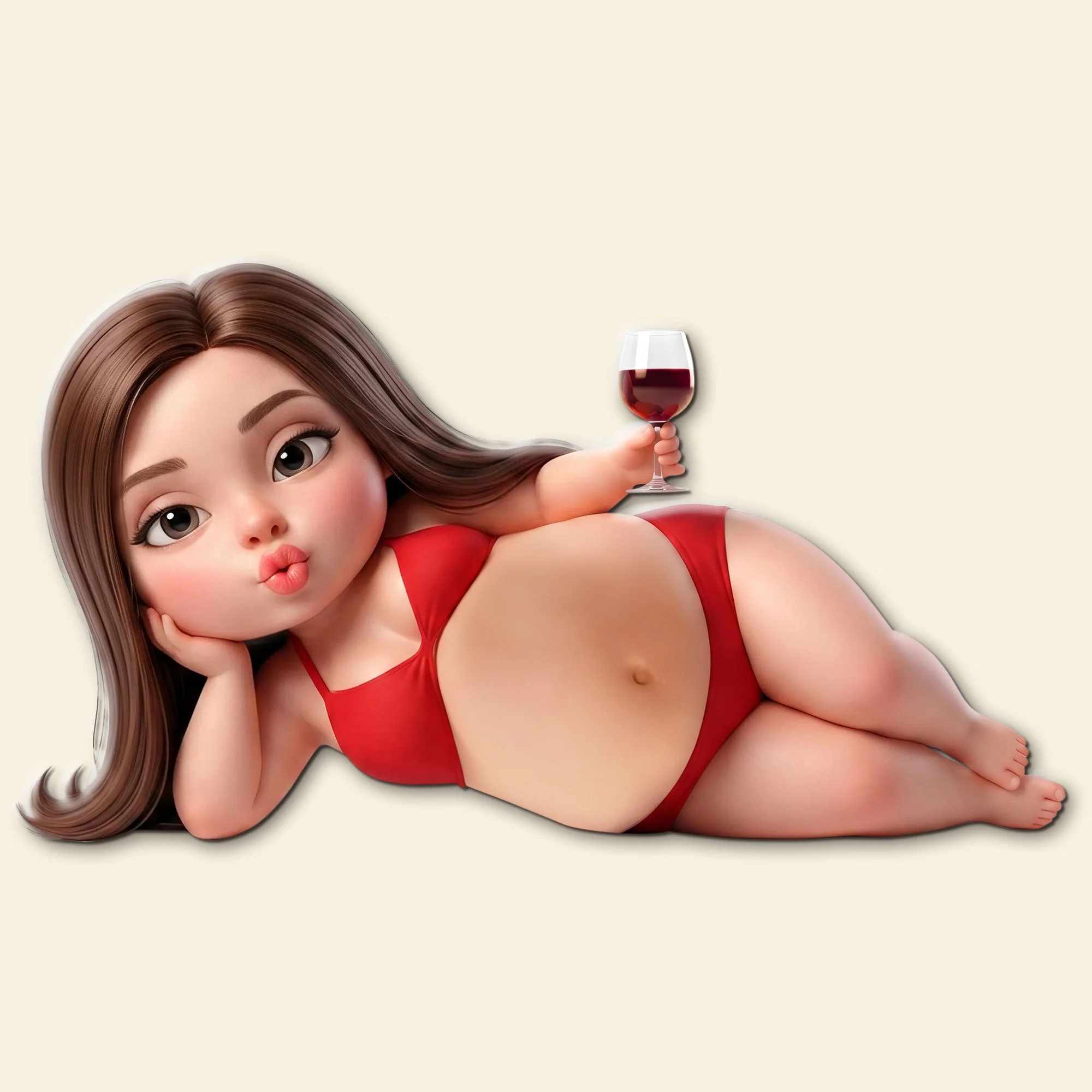 Big Belly, Bigger Love - Personalized Squishy Acrylic Fridge Magnet - Funny Gift For Her - Image 3