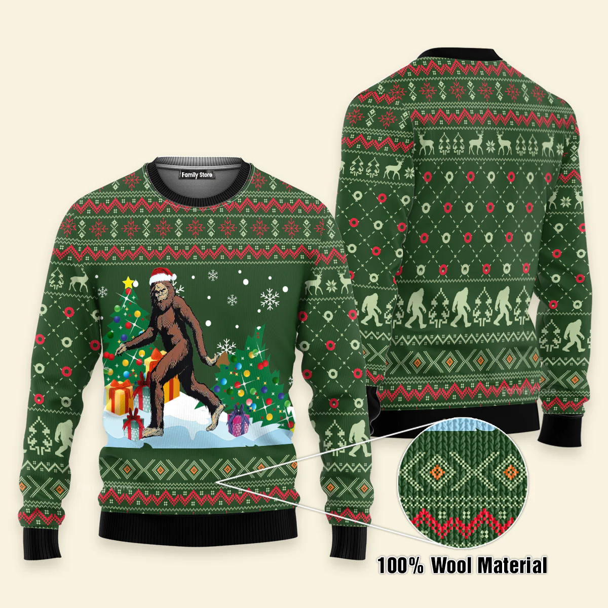 Big Foot Xmas - Funny Ugly Christmas Sweater - Image 3