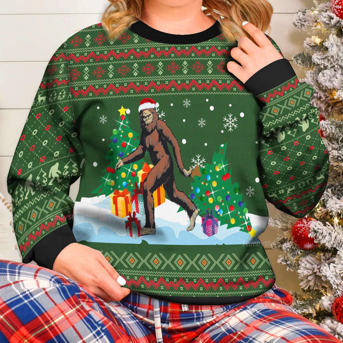 Big Foot Xmas - Funny Ugly Christmas Sweater - Image 6