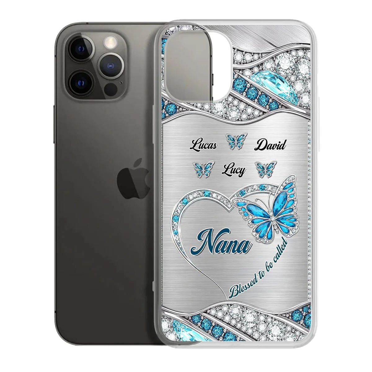 Big Heart Made Of Love And Butterfly - Personalized Silicone Phone Case - Christian Gift For Mom And Grandma BA01 - Image 4