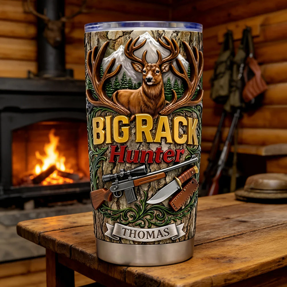 Big Rack Hunter - Personalized Tumbler - Gift For Dad, Grandpa, Hunters