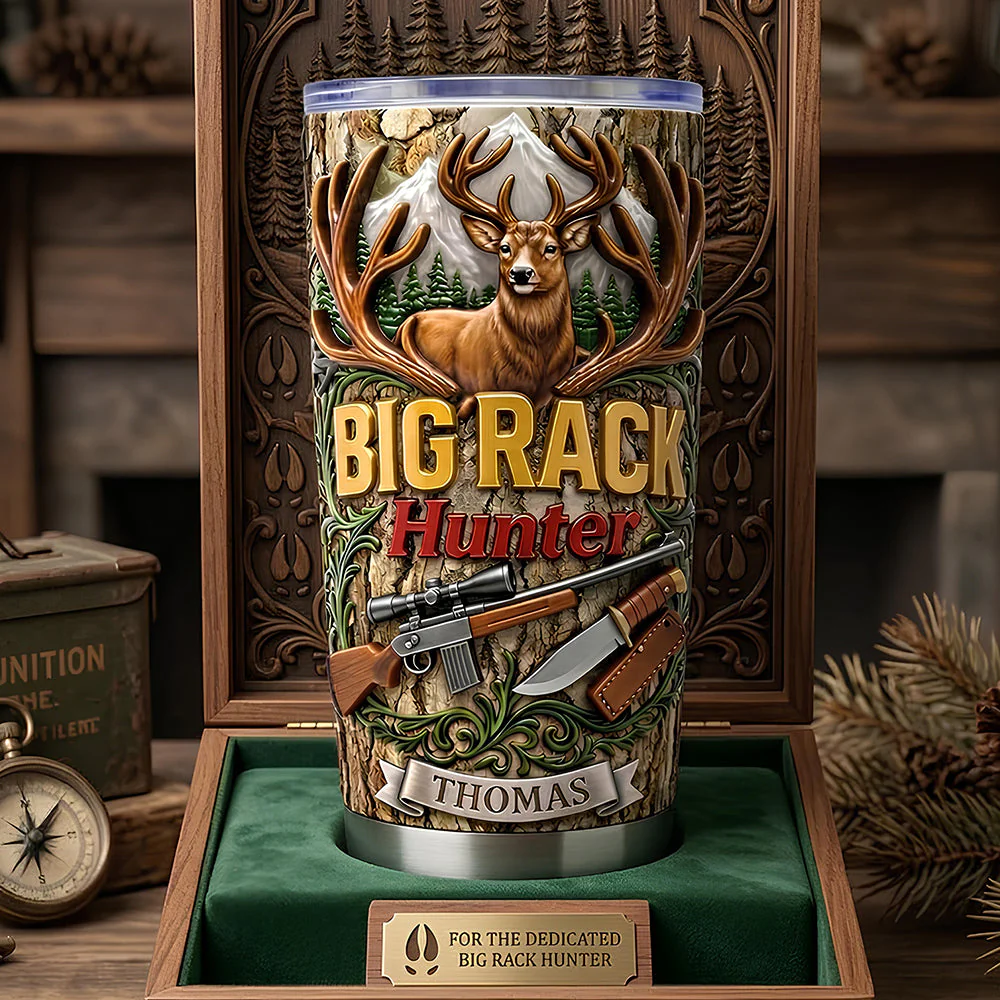 Big Rack Hunter - Personalized Tumbler - Gift For Dad, Grandpa, Hunters - Image 2