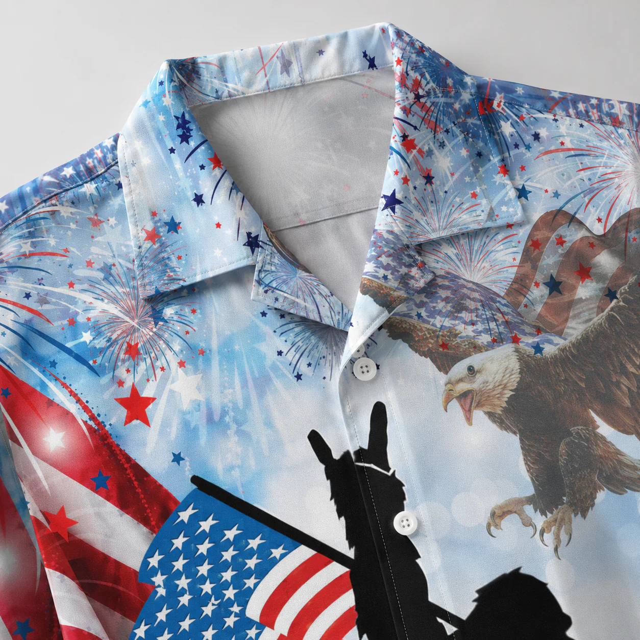 Bigfoot American Flag - Hawaiian Shirt - Gift for Patriots - Image 4