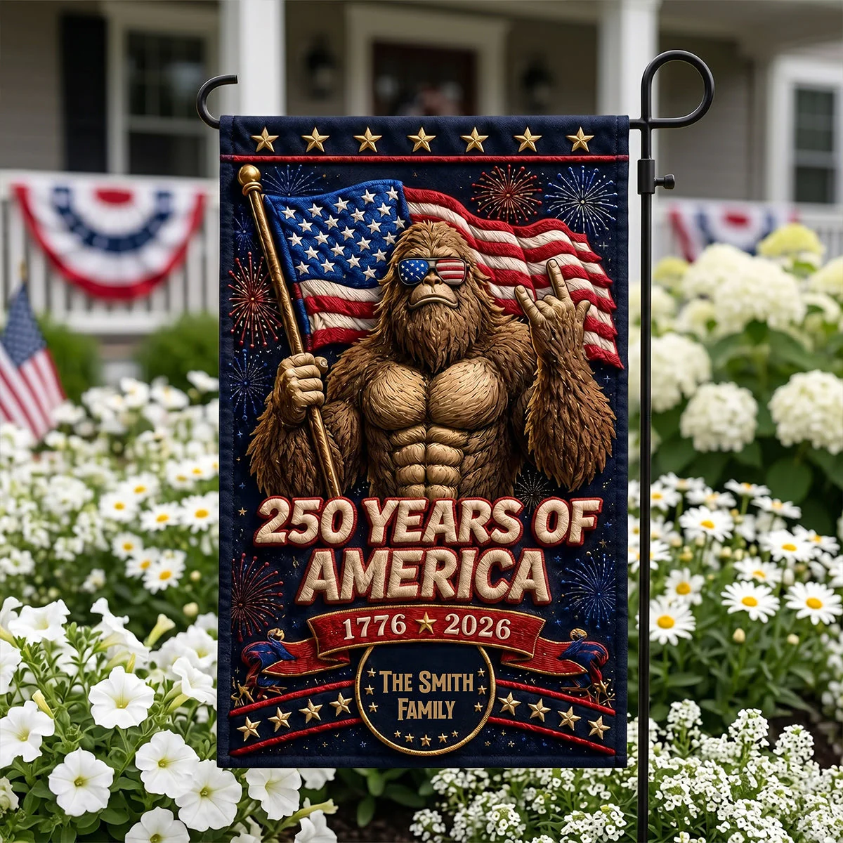 Bigfoot US 250th Anniversary - Personalized Flag - Patriotic Gift For Family - Image 2