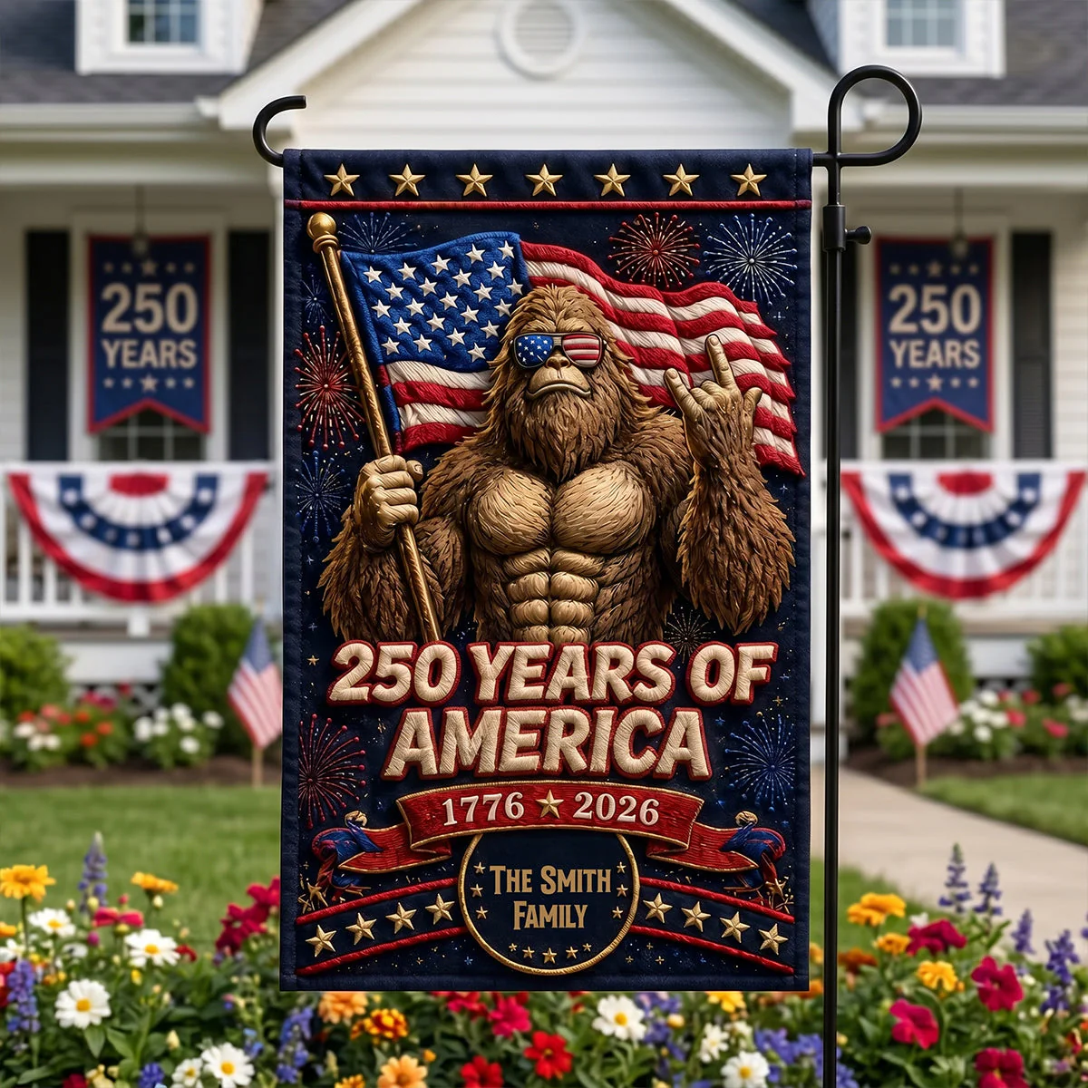 Bigfoot US 250th Anniversary - Personalized Flag - Patriotic Gift For Family - Image 3