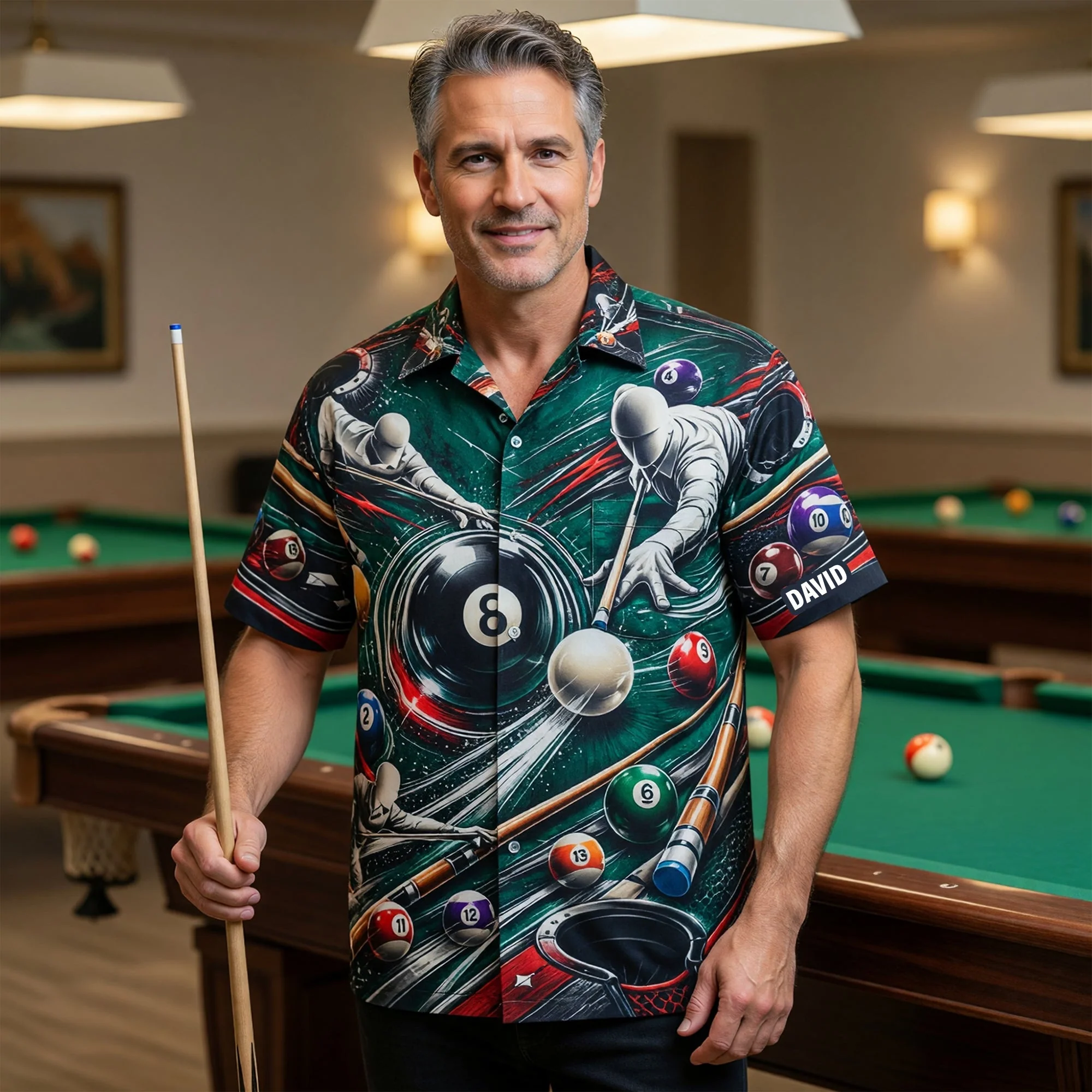 Billiards Pool Player Graphic - Personalized Hawaiian Shirt - Gift For Men, Billiard Lovers