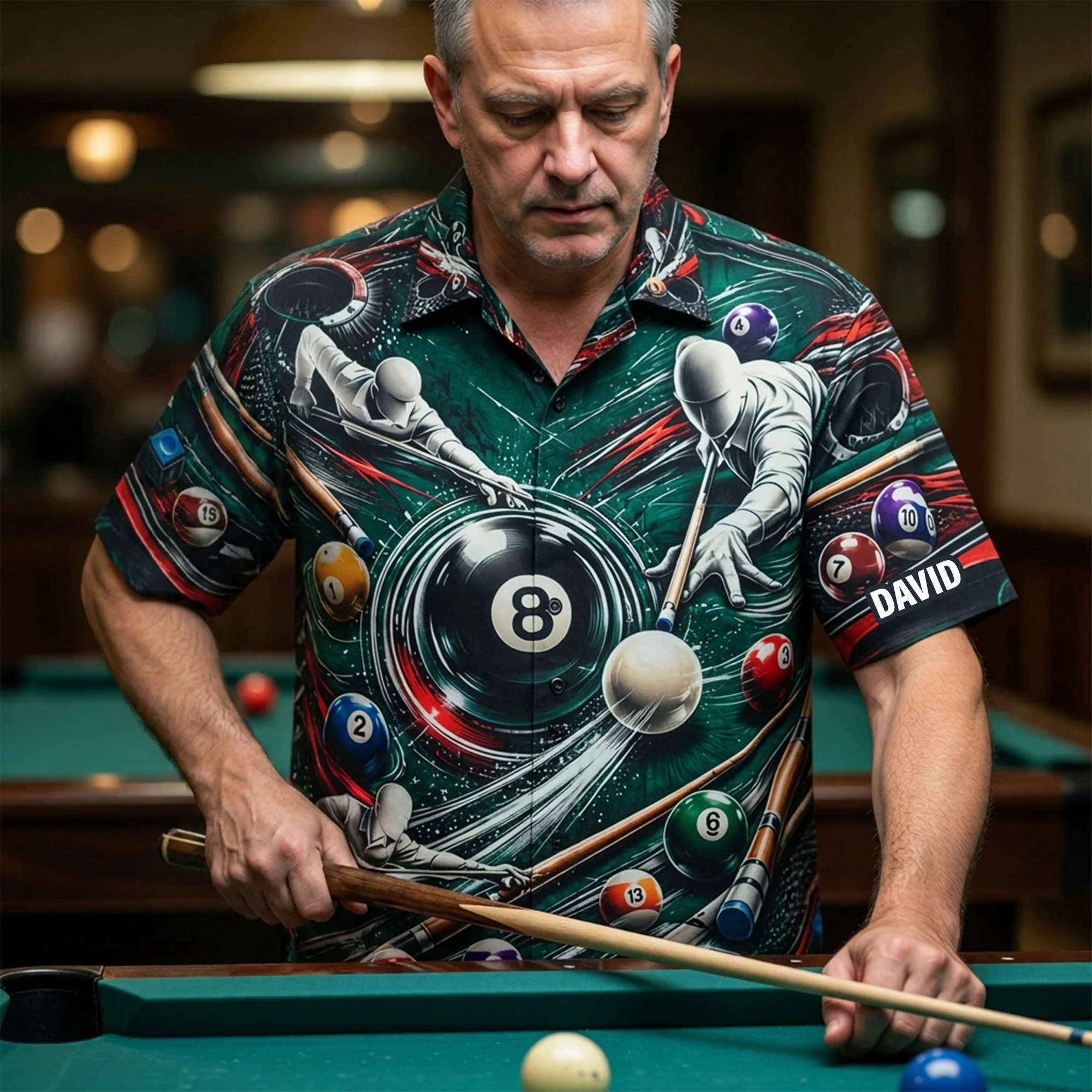 Billiards Pool Player Graphic - Personalized Hawaiian Shirt - Gift For Men, Billiard Lovers - Image 2