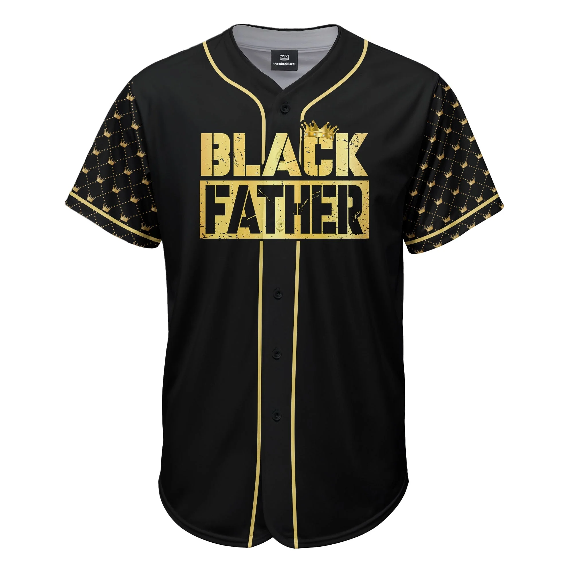 Black Father Black Leader Black King - African American Baseball Jersey - Gift for Black Dad, Grandpa, Husband - Image 3