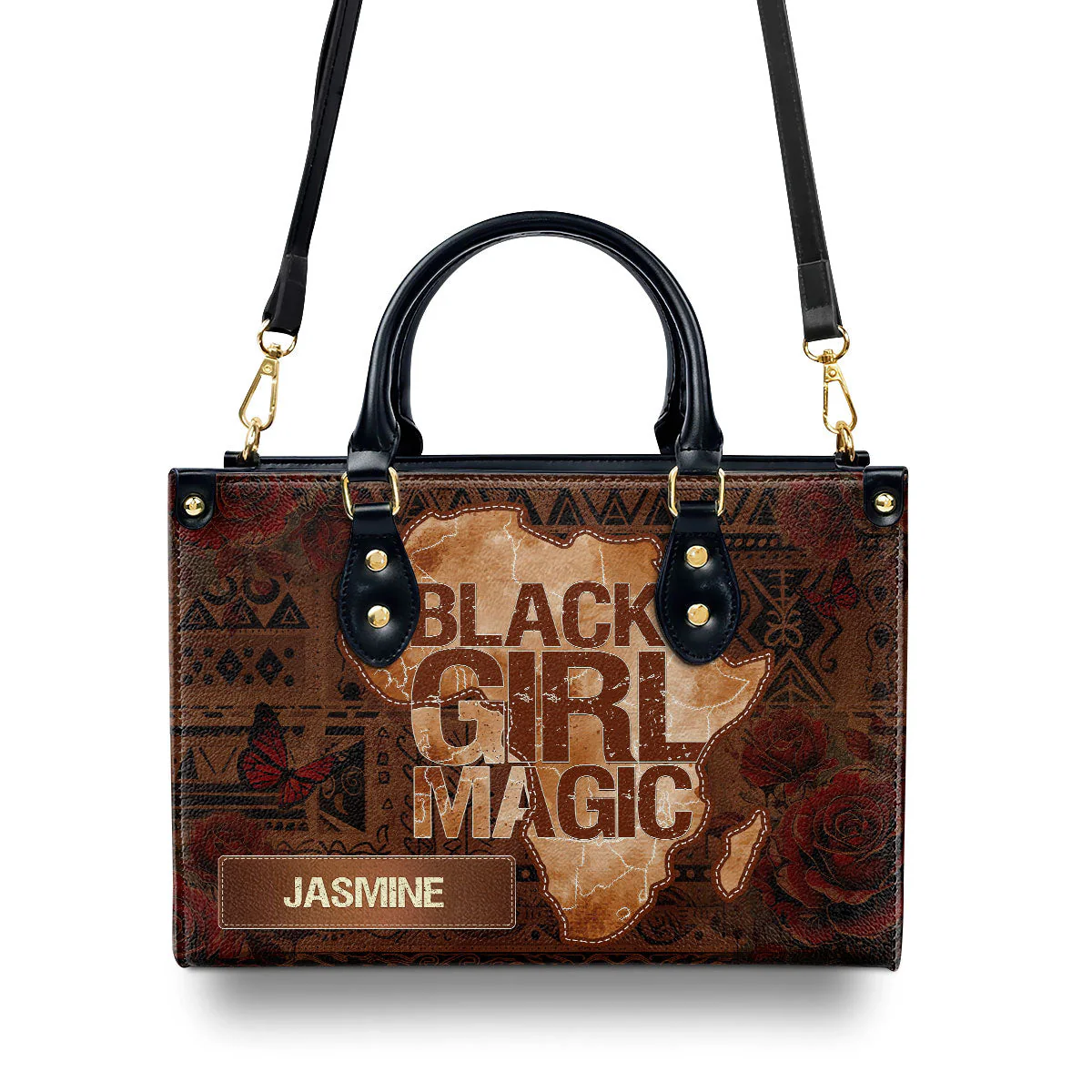 Black Girl Magic - Personalized Leather Handbag | HN02 - Image 3