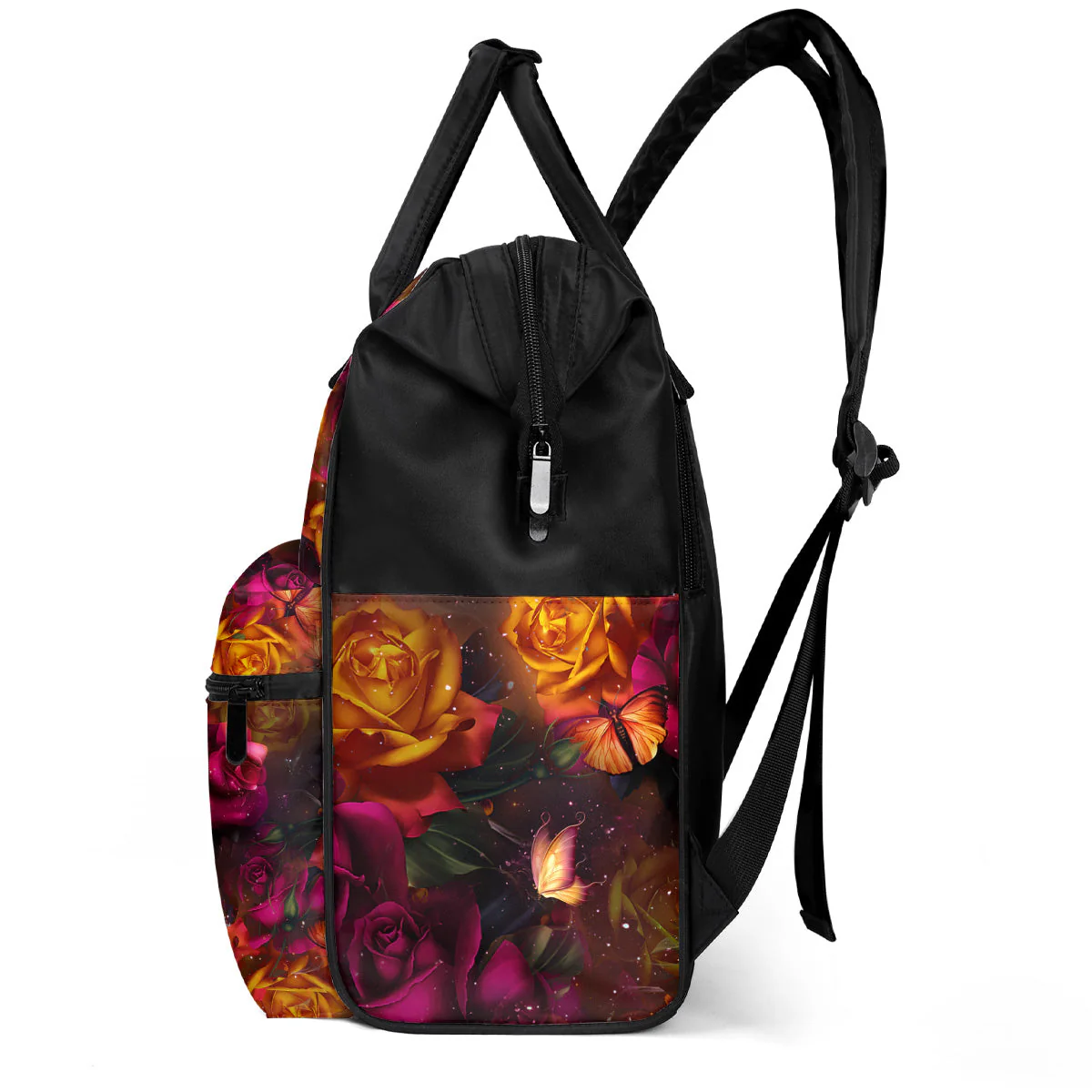 Black Queen Afro Map - Floral Personalized Duckbilled Backpack - Affirmation Gift For Her HH01 - Image 2