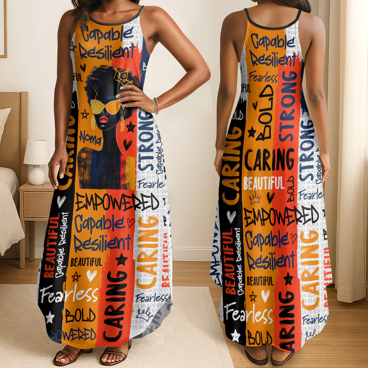 Black Queen Graffiti Style - Personalized Maxi Dress | HN02