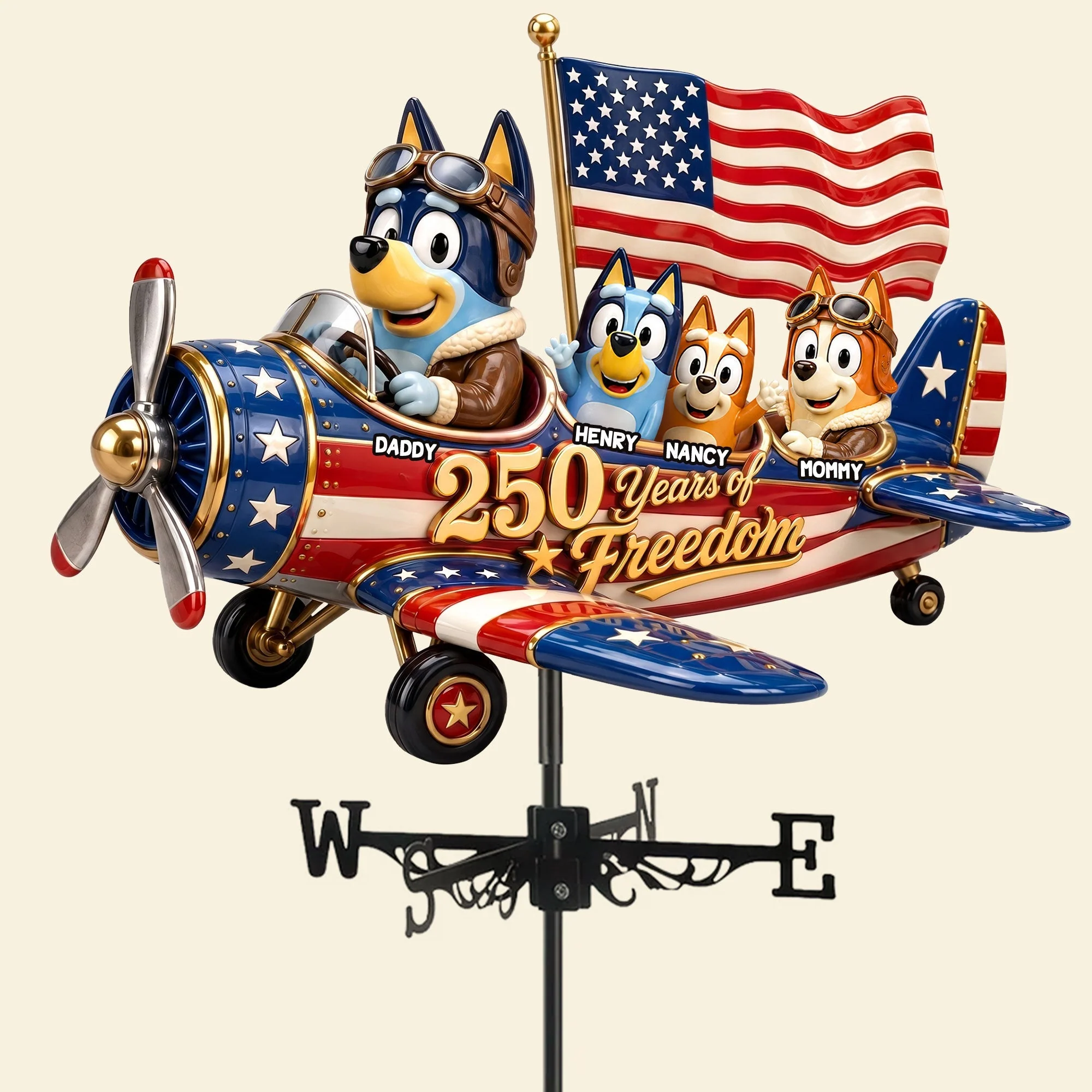 Bldo Family Pride 250th Anniversary - Personalized Weather Vane - Gift For Patriots, Movies Fan - Image 3
