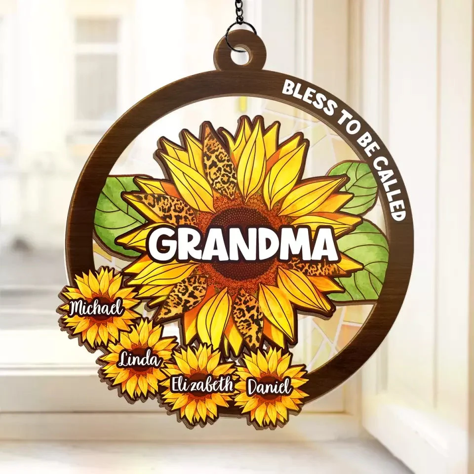 Bless To Be Called Nana - Personalized Window Hanging Window Hanging Suncatcher Ornament - Gift For Mom, Grandma, Mother's Day | NA94