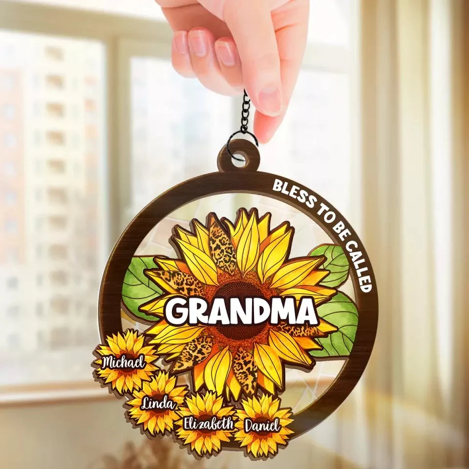 Bless To Be Called Nana - Personalized Window Hanging Window Hanging Suncatcher Ornament - Gift For Mom, Grandma, Mother's Day | NA94 - Image 2